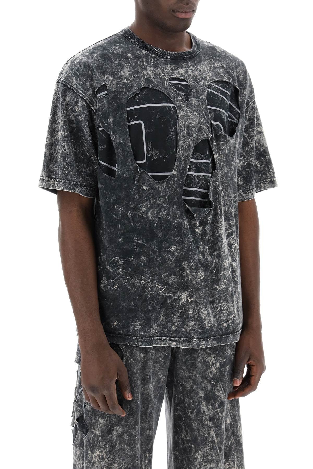 destroyed t-shirt with peel