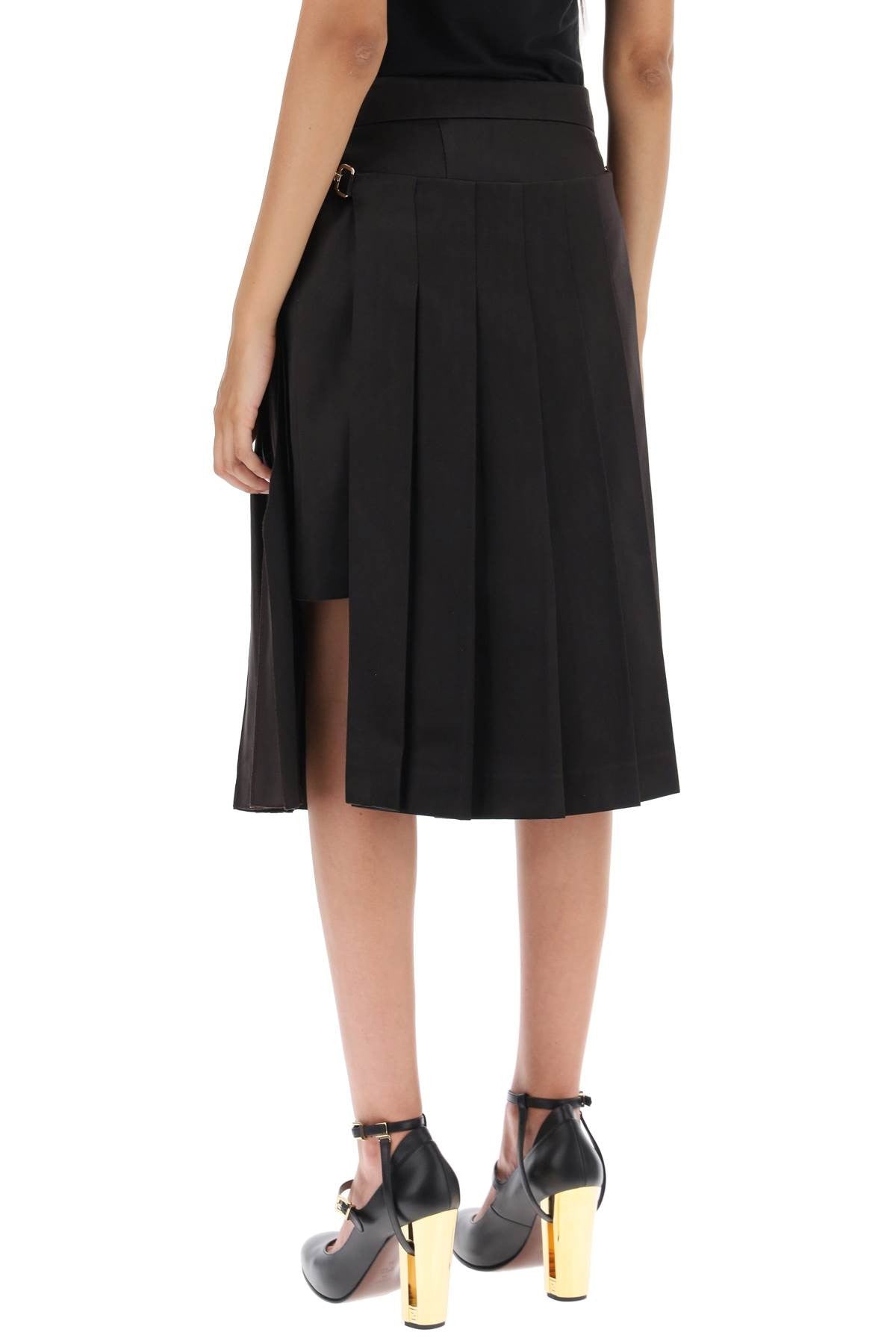 duchesse skirt with pleated panel