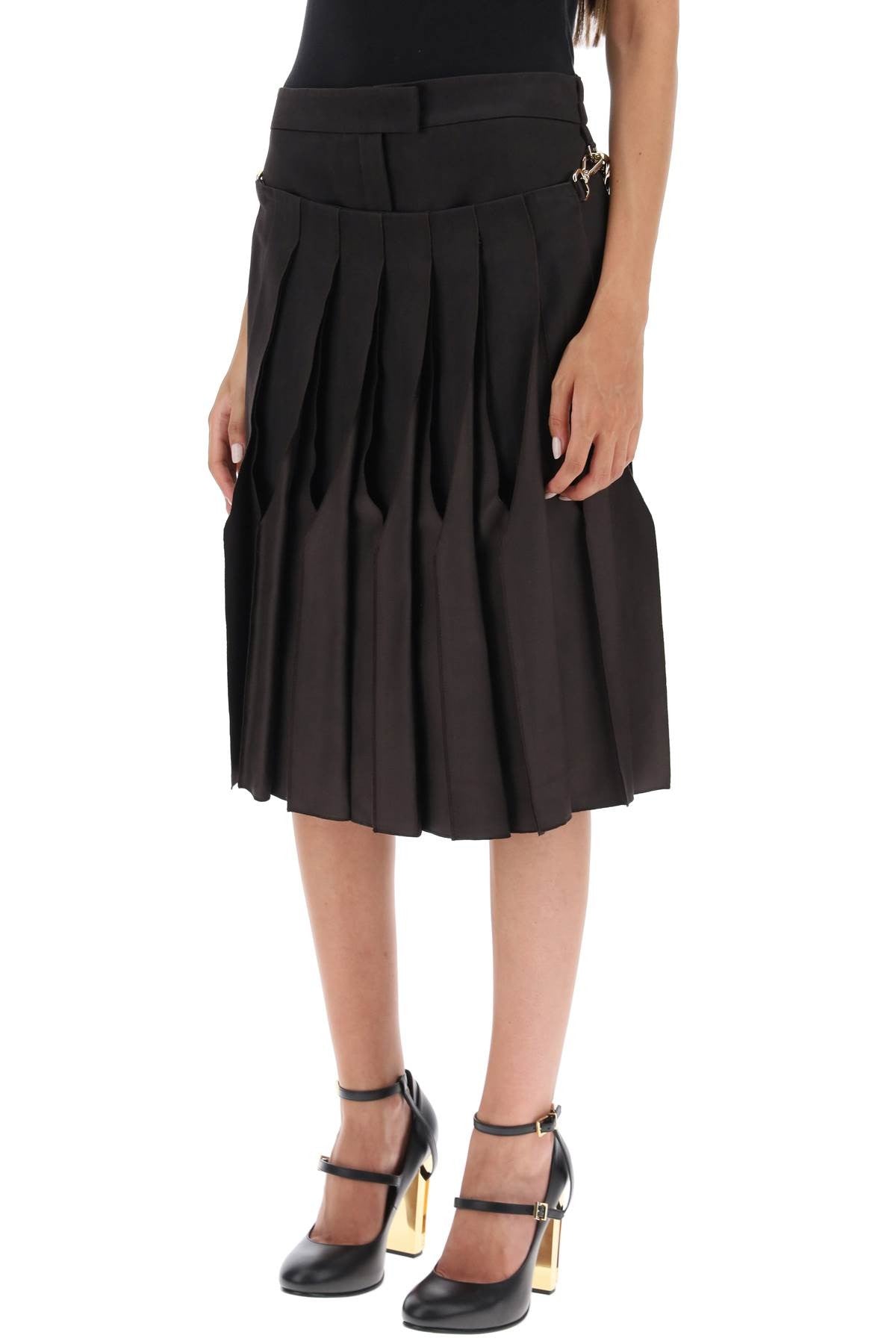 duchesse skirt with pleated panel