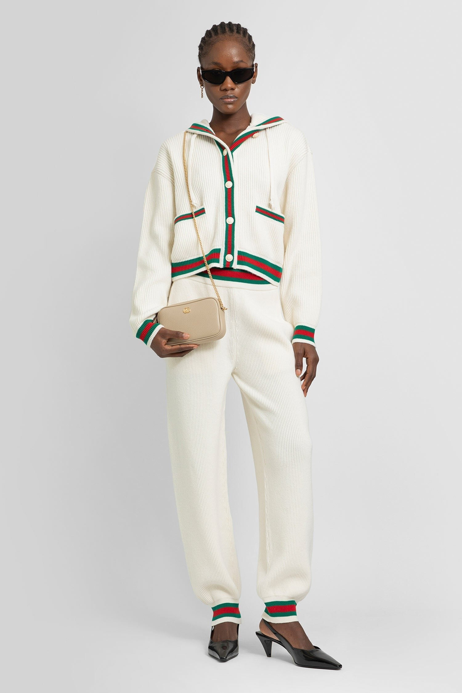 Elastic Waistband Wool Track Pants