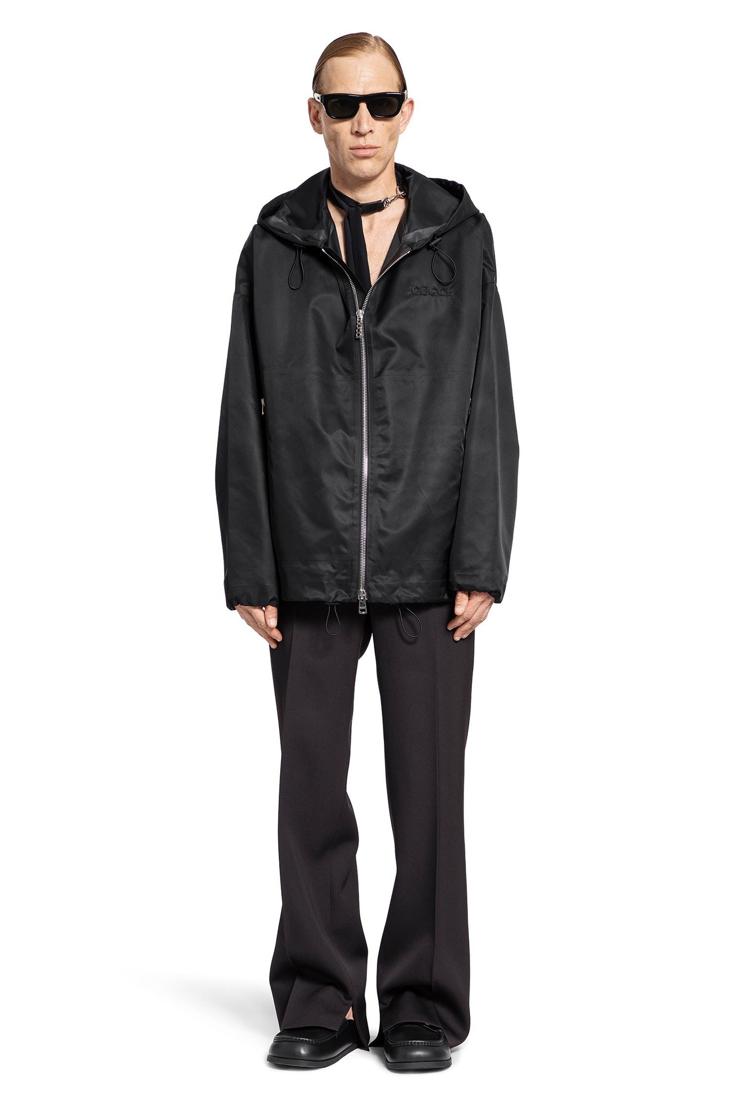 Embroidered Logo Nylon Windbreaker