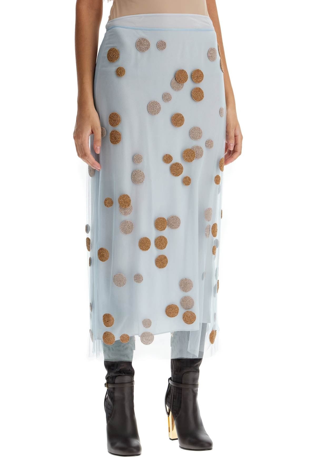 Embroidered Tulle Midi
