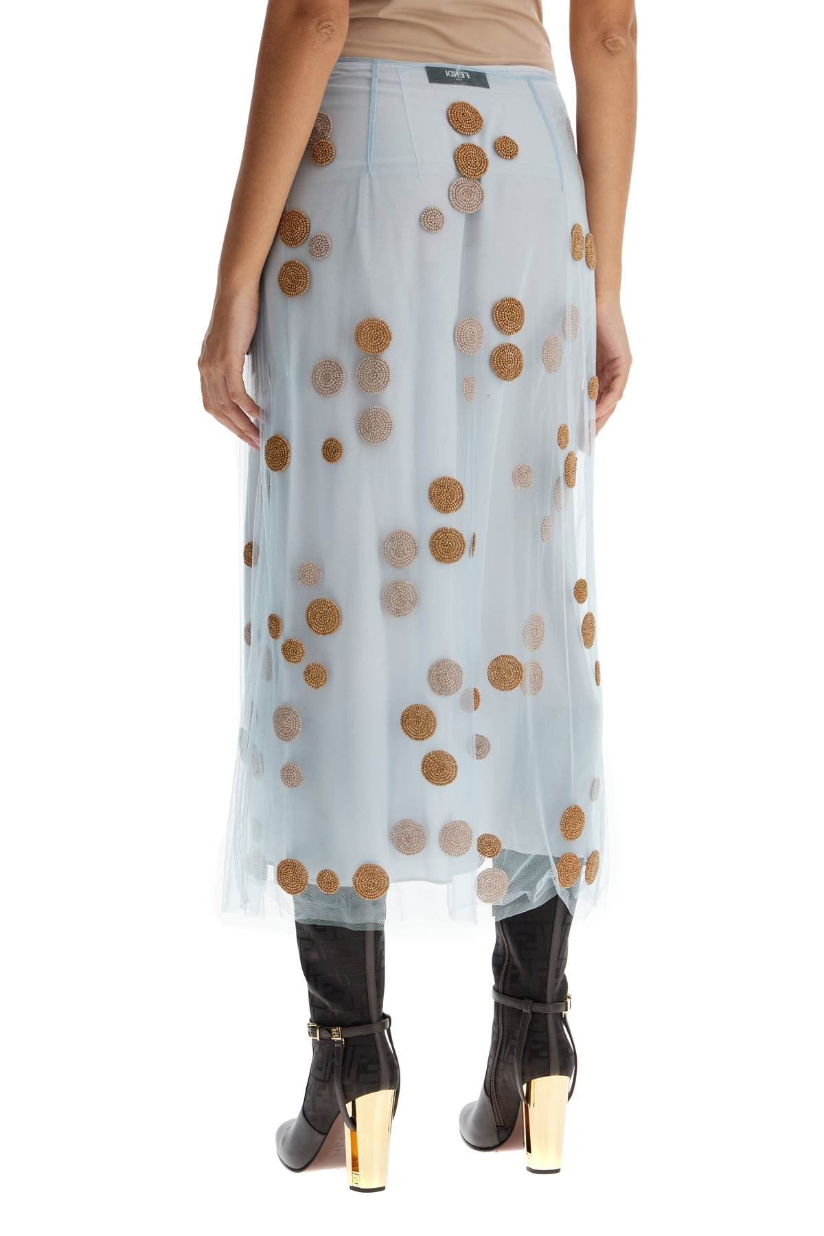 Embroidered Tulle Midi