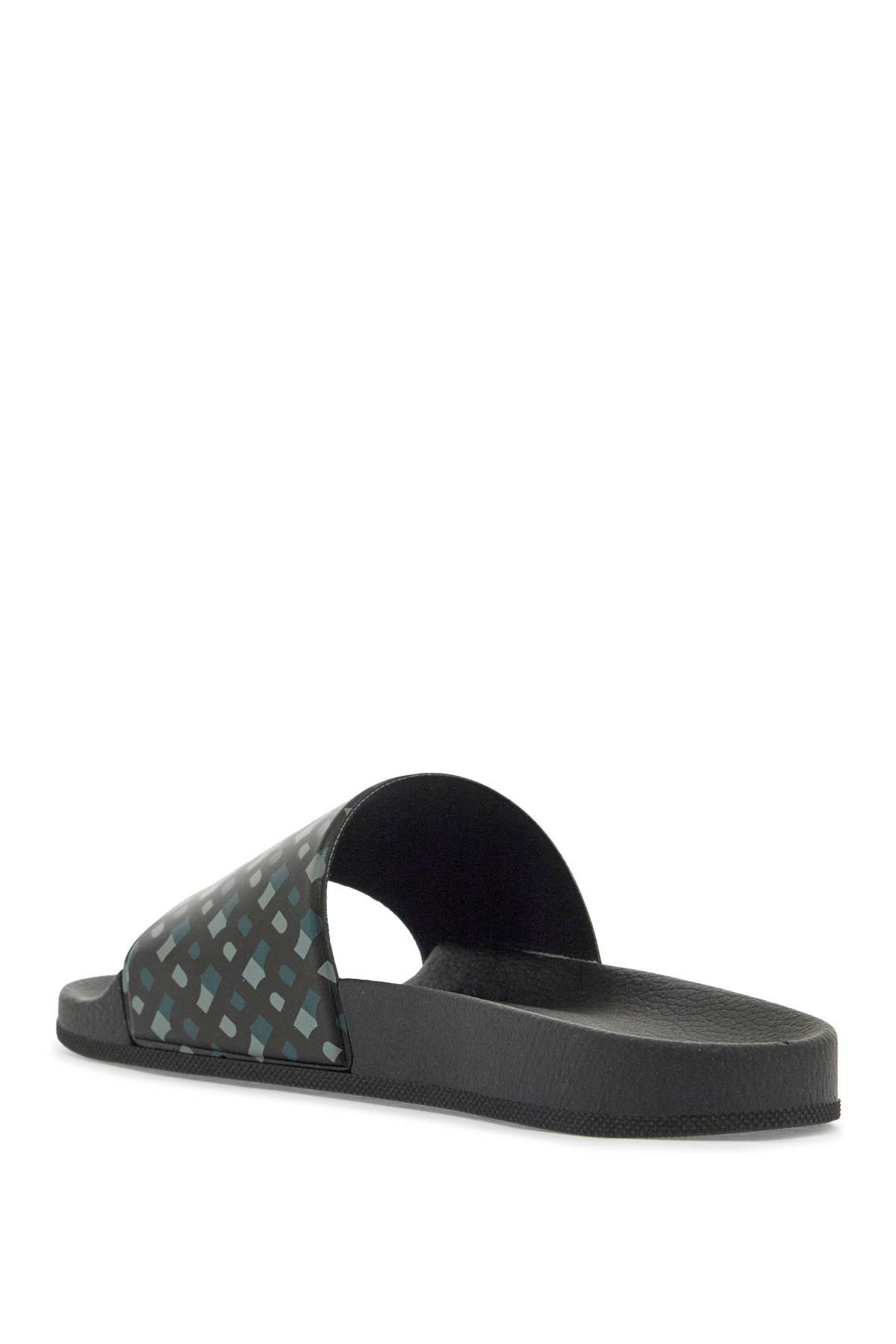 ergonomic slippers geometric design black made in italy