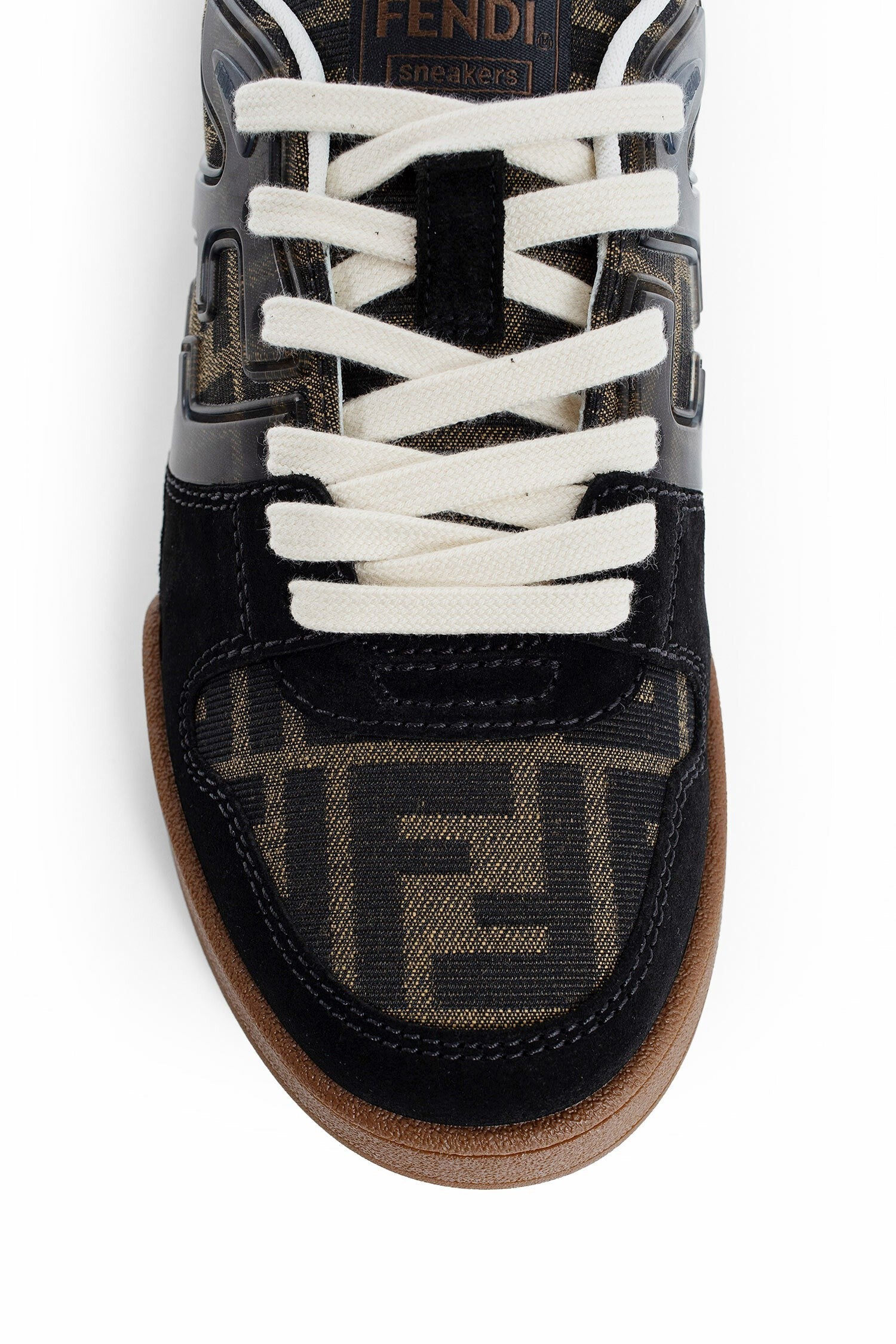 Fendi Match Suede And Canvas Sneakers