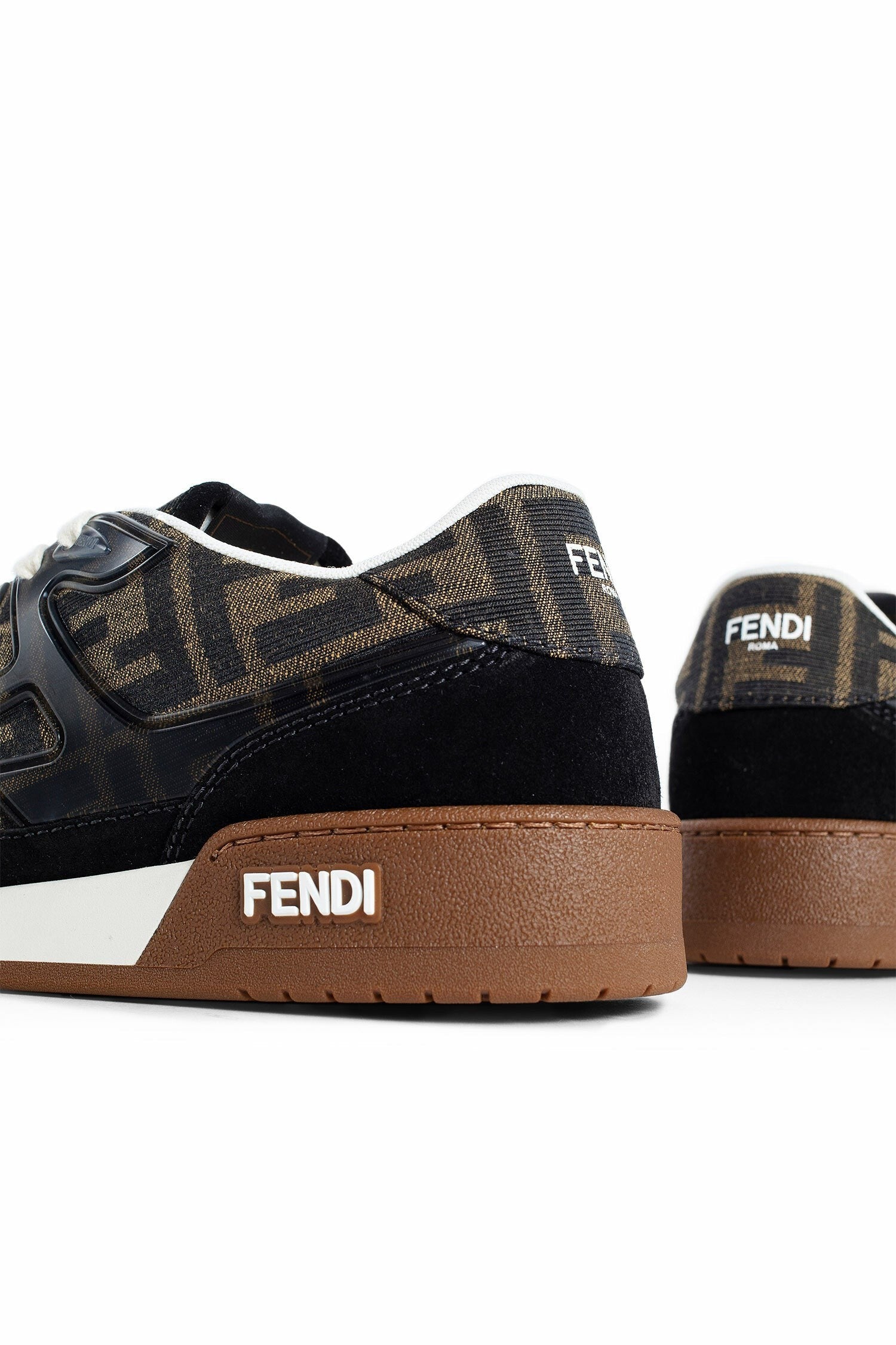 Fendi Match Suede And Canvas Sneakers