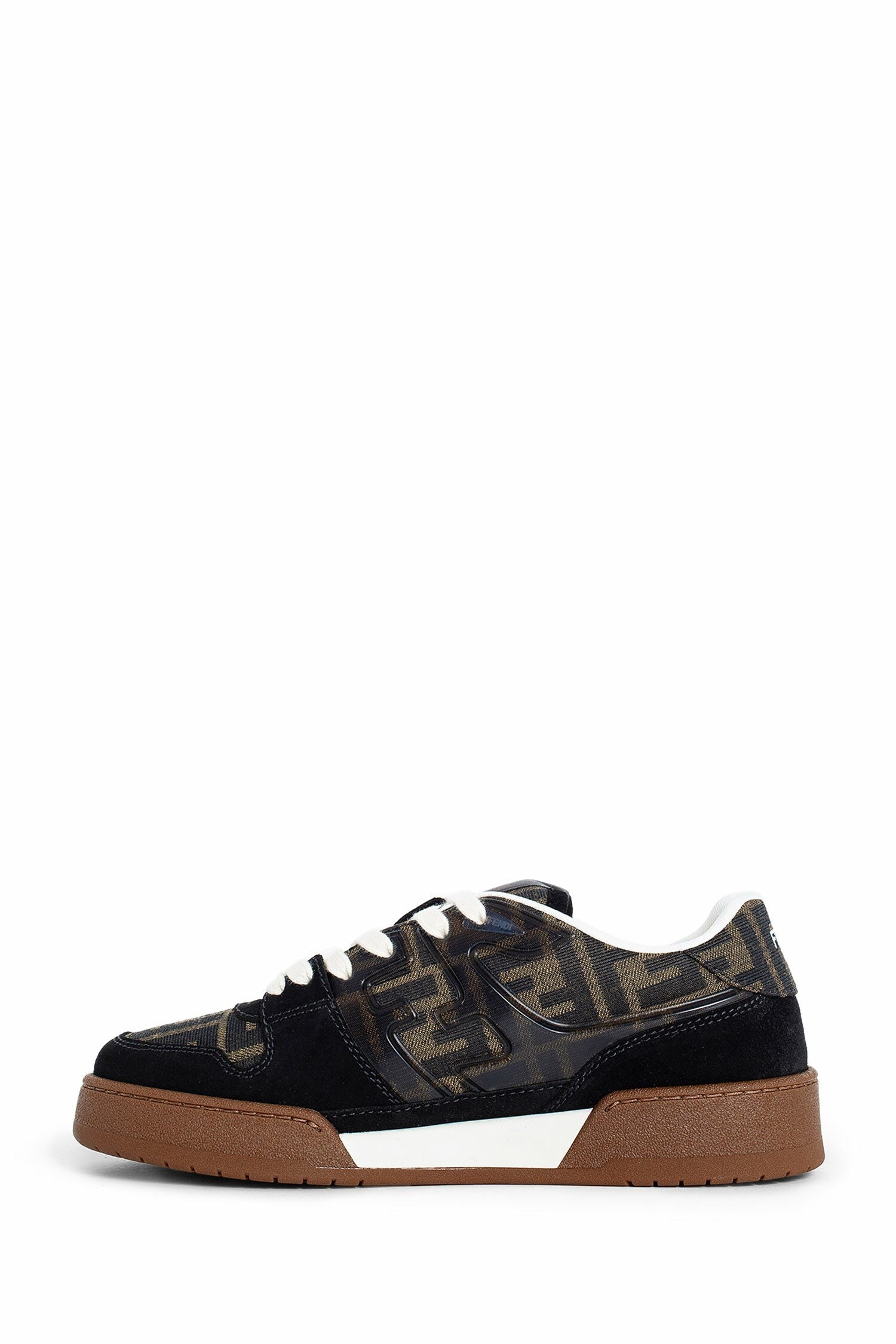 Fendi Match Suede And Canvas Sneakers