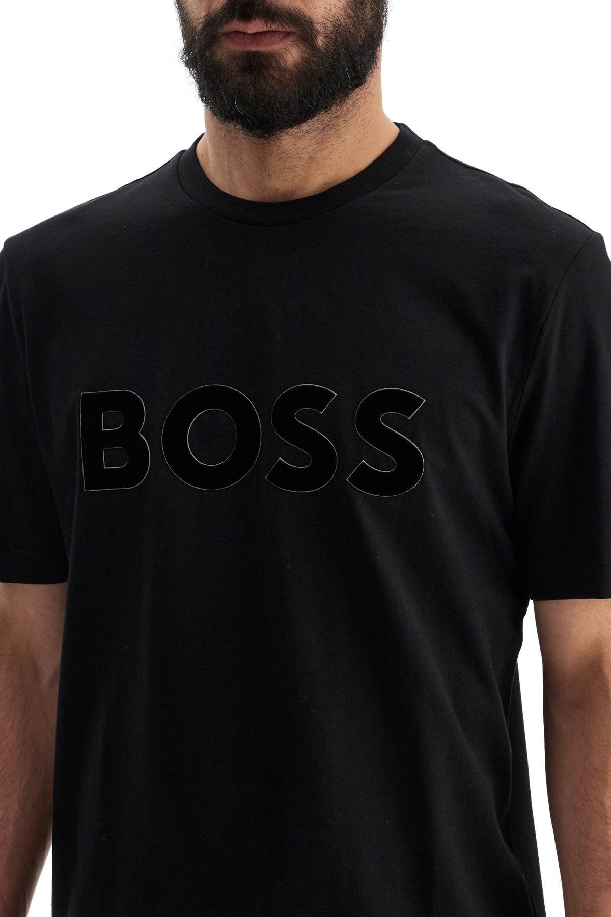 flocked logo t-shirt with