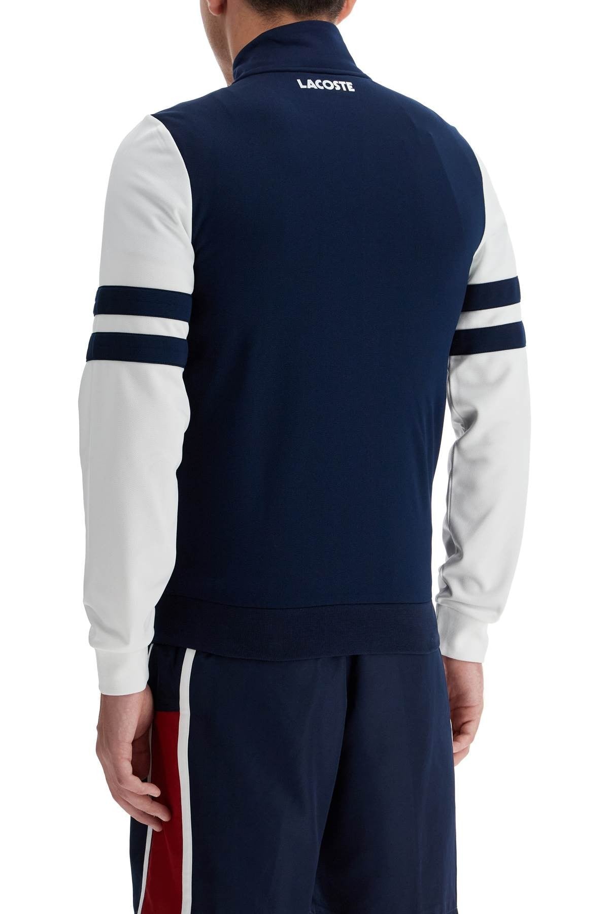 full zip sweatshirt with contrasting sleeves