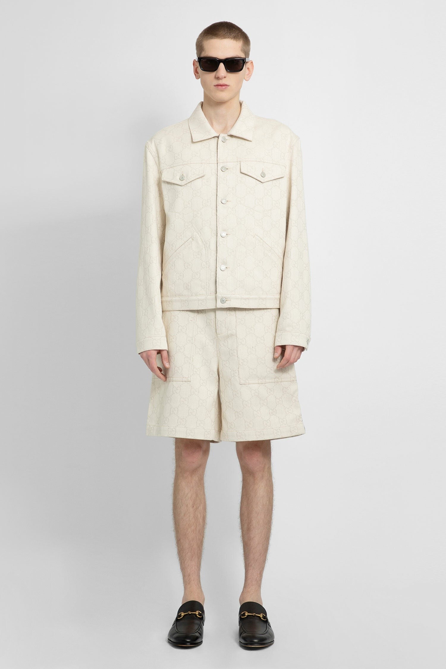 Gg Cotton Jacquard Bermuda Shorts