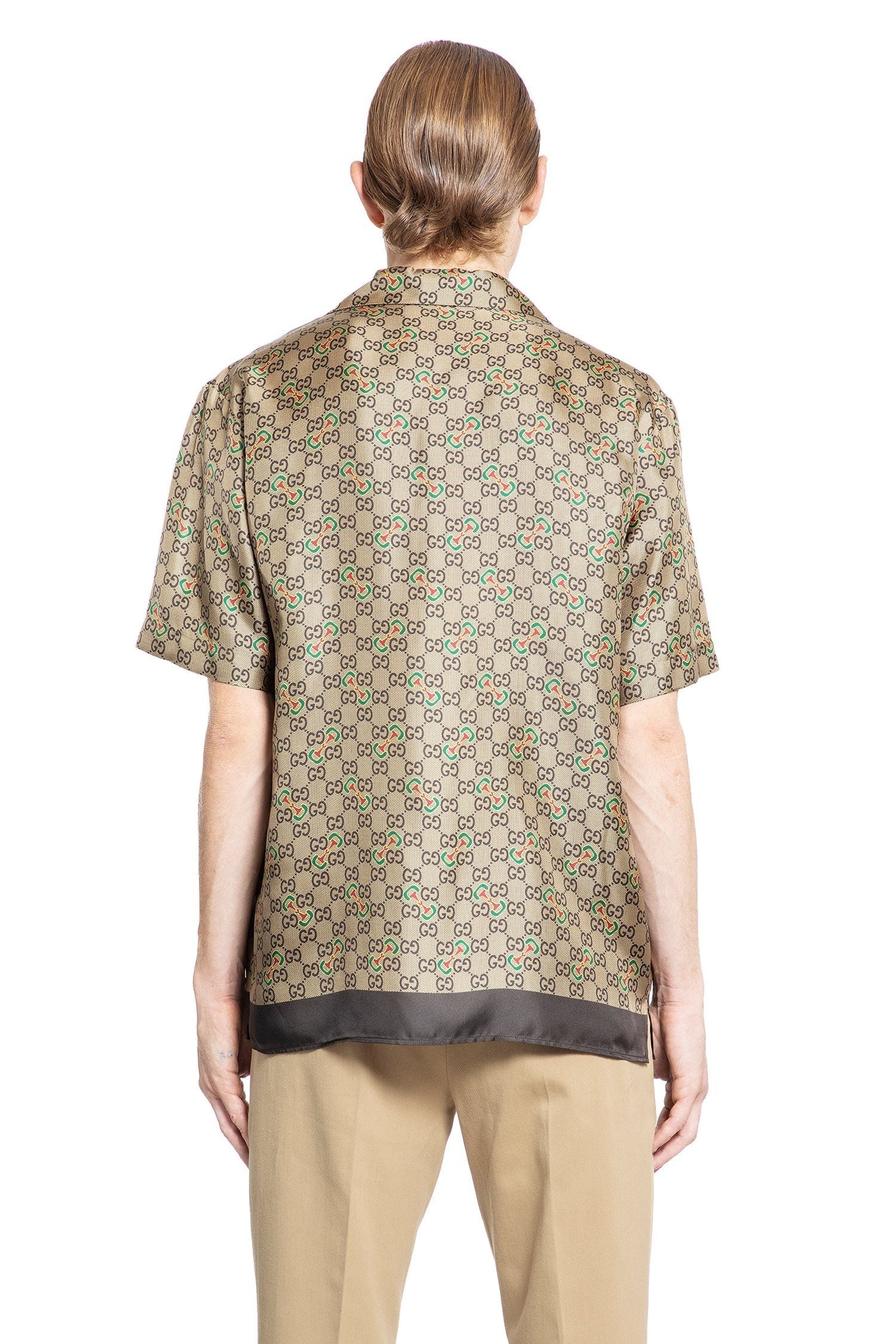 Gg Horsebit Print Silk Shirt
