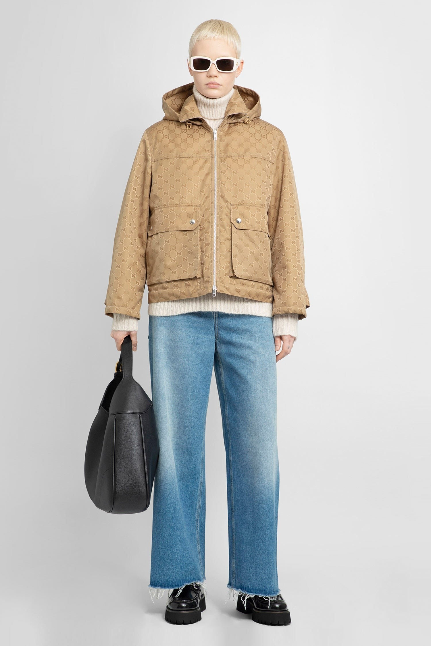 gg nylon padded canvas jacket