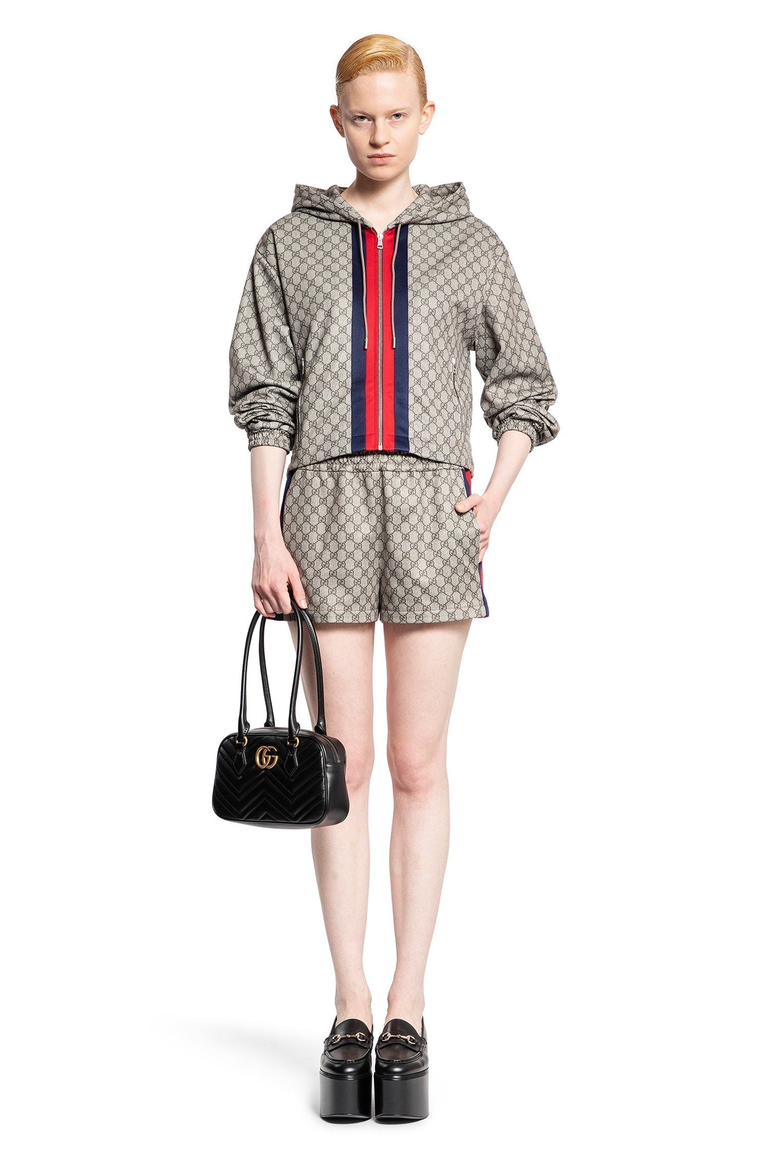 Gg Technical Jersey Zip-Up Jacket