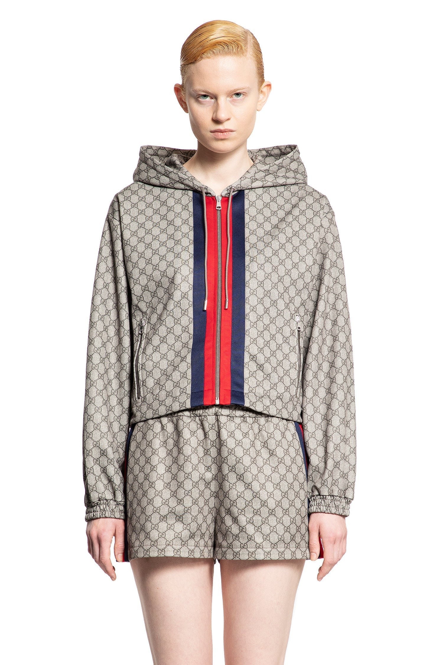 Gg Technical Jersey Zip-Up Jacket