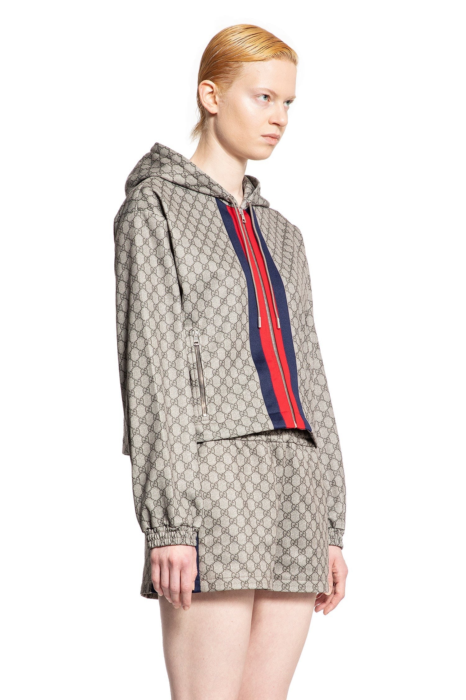 Gg Technical Jersey Zip-Up Jacket
