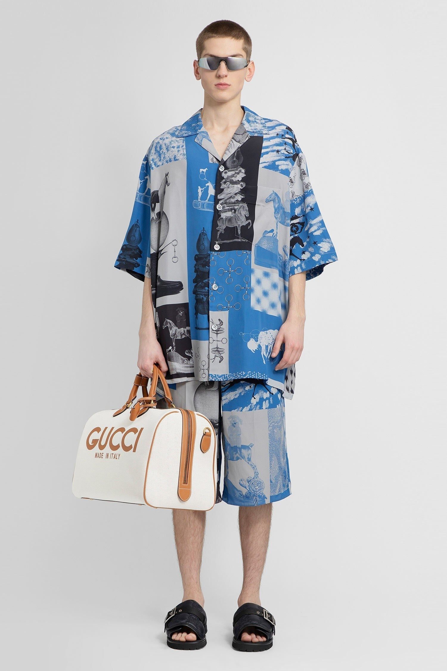 Graphic Print Viscose Shorts