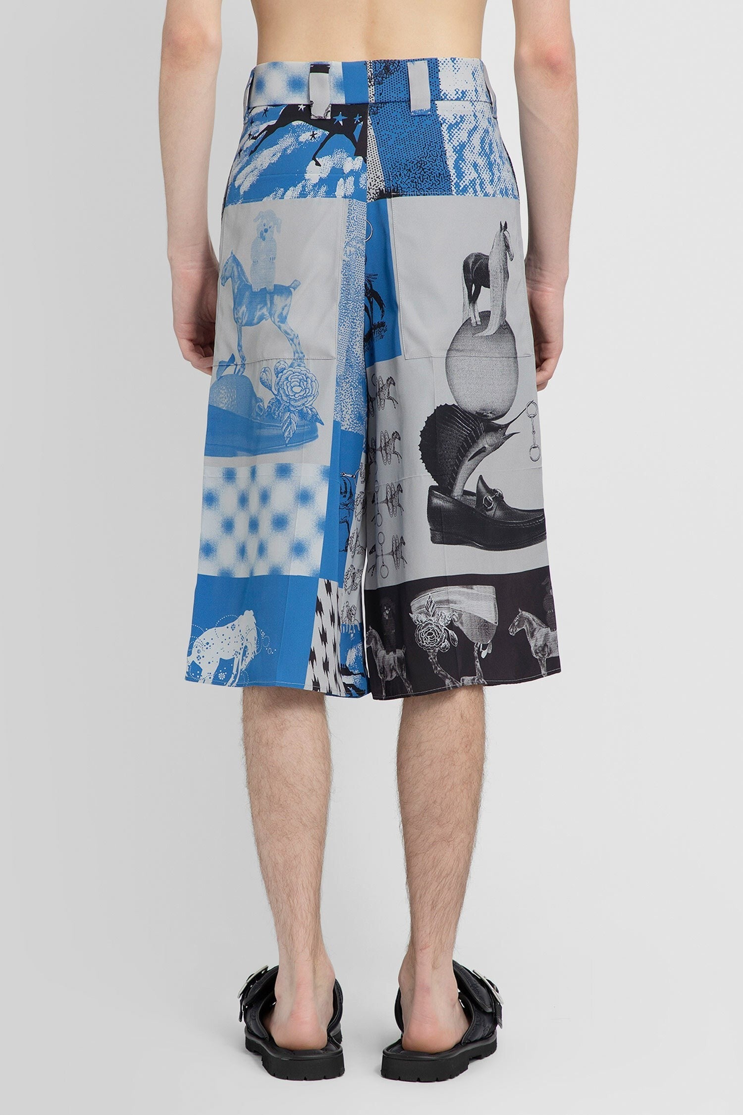 Graphic Print Viscose Shorts