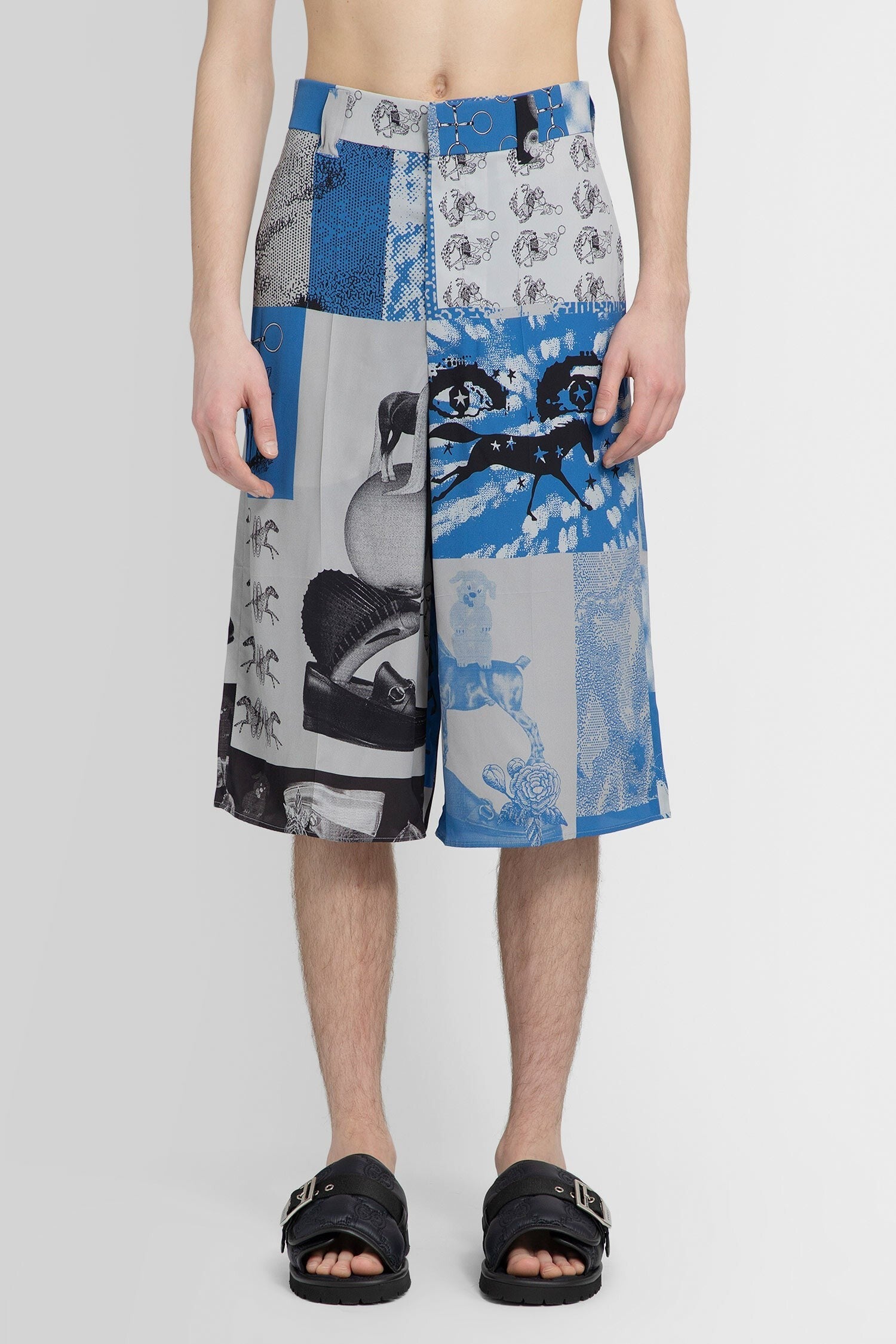 Graphic Print Viscose Shorts