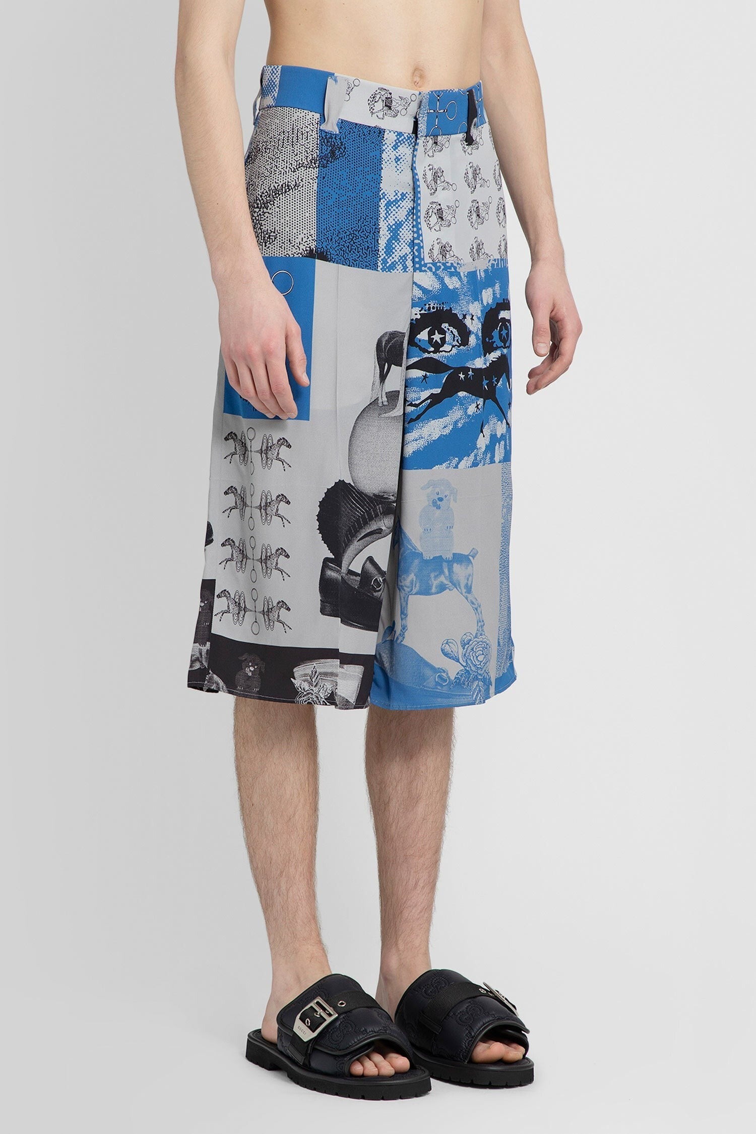 Graphic Print Viscose Shorts