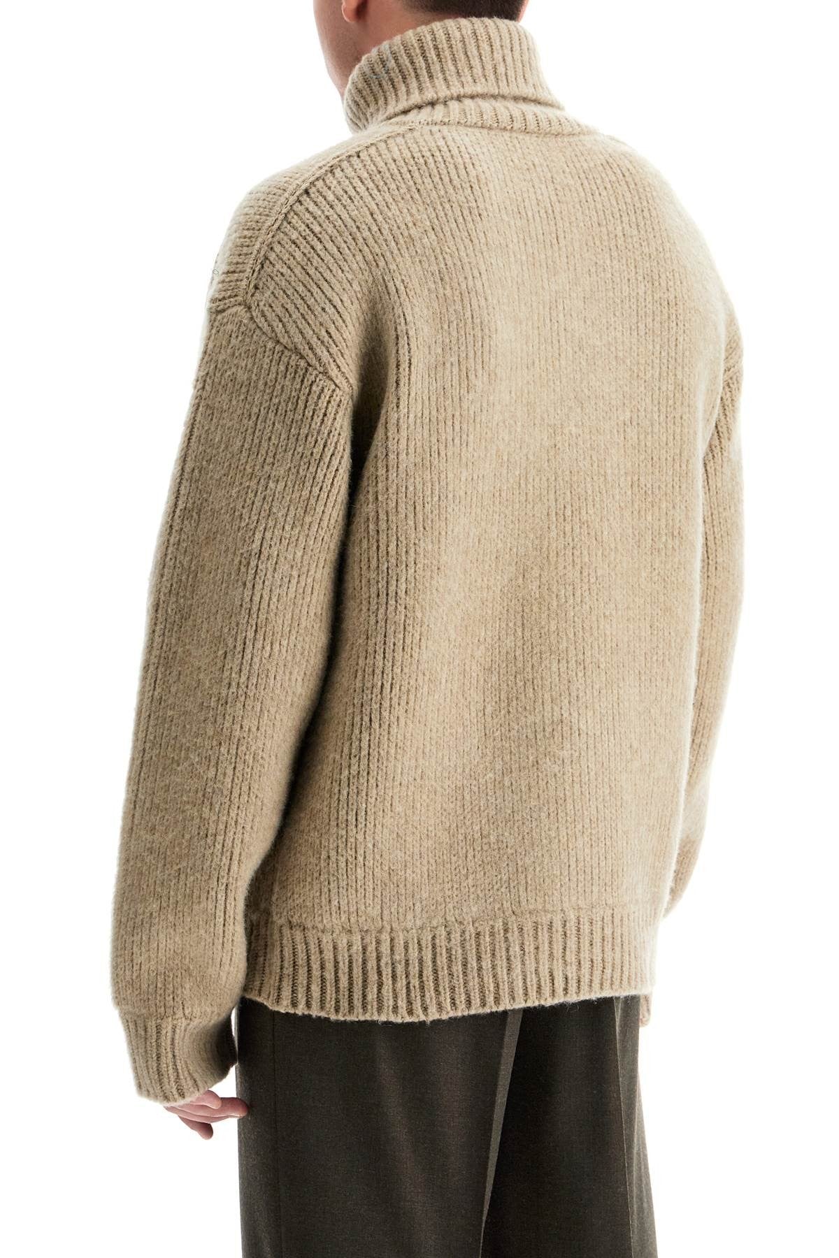 high-neck wool and cashmere pullover sweater