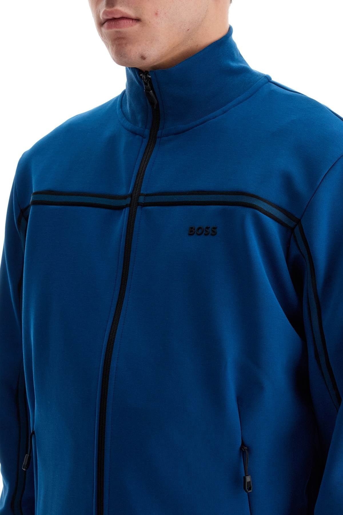 "high-necked sweatshirt in compact jersey