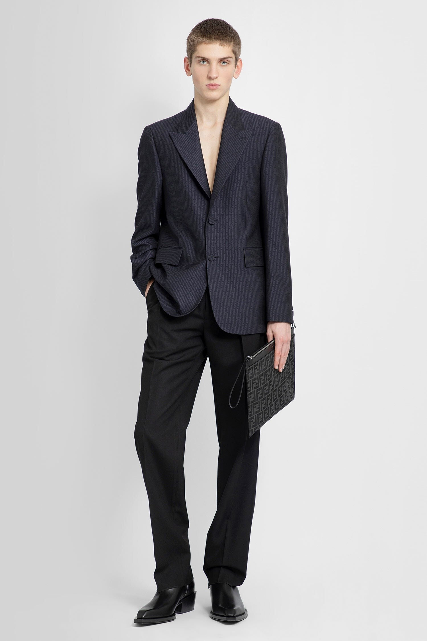 jacquard motif blazer