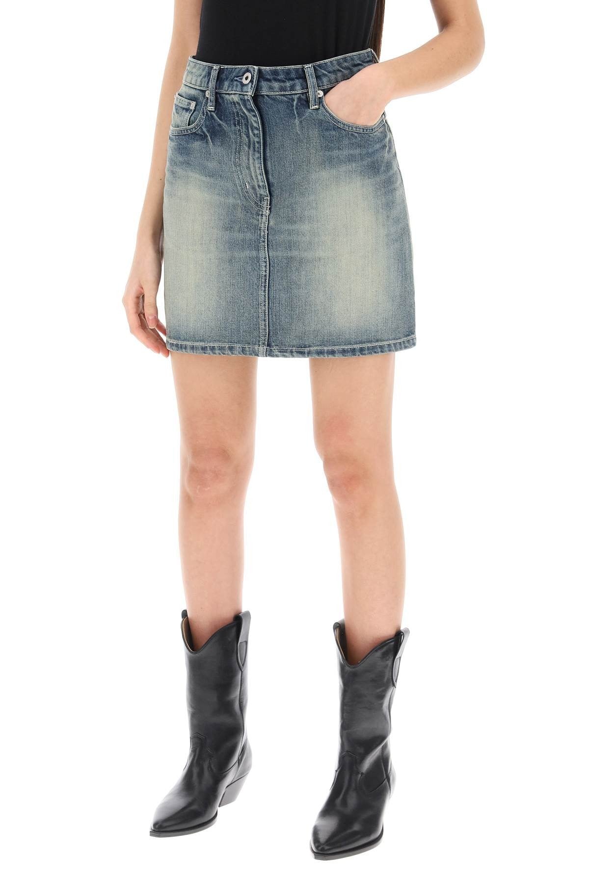 japanese denim mini skirt