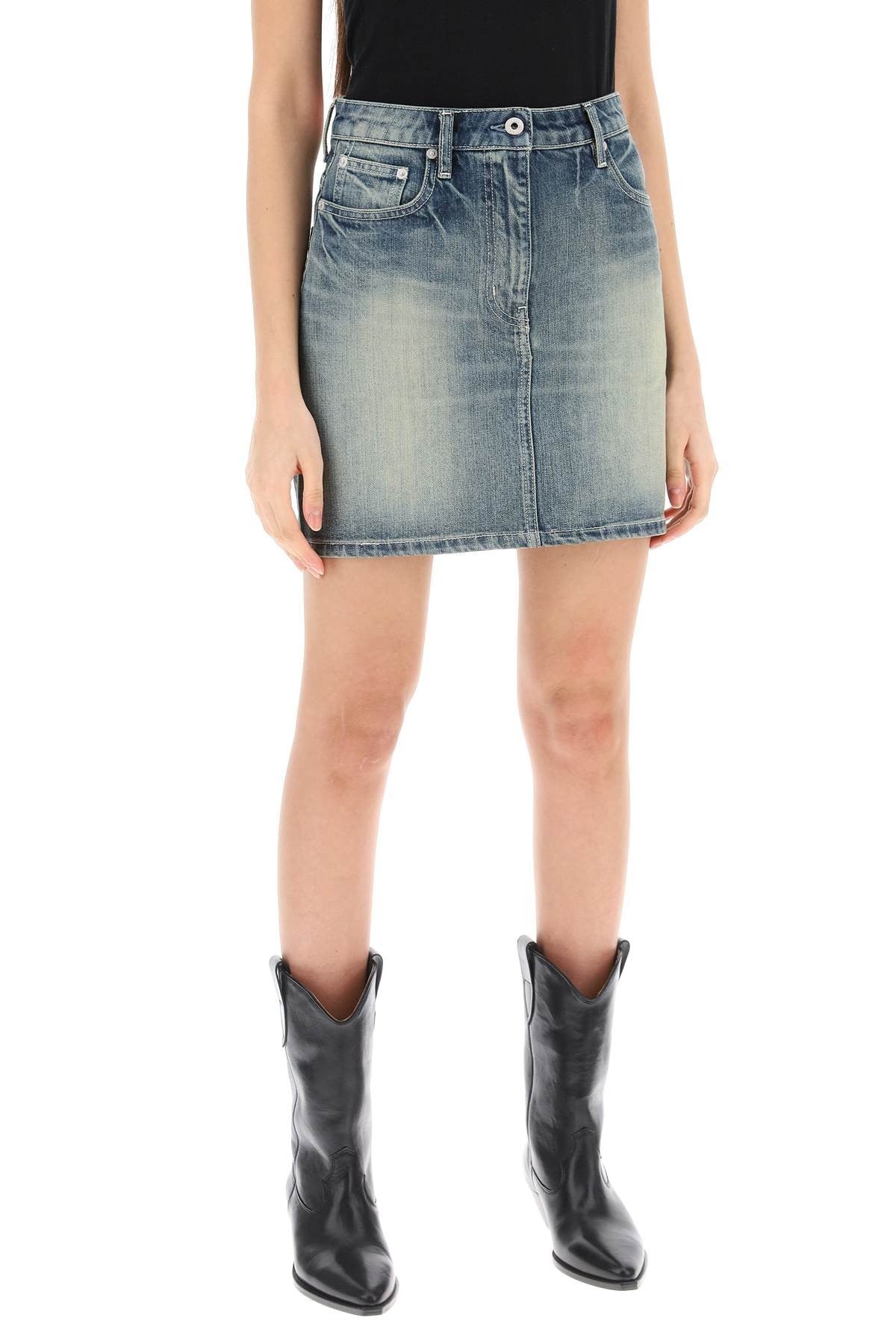japanese denim mini skirt