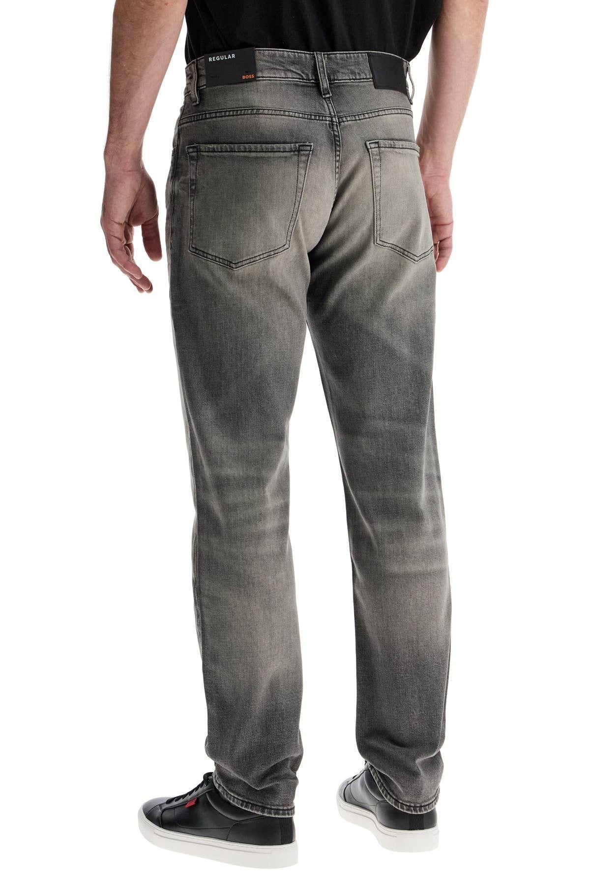 jeans re.maine grigio scuro cotone vita media vestibilità dritta