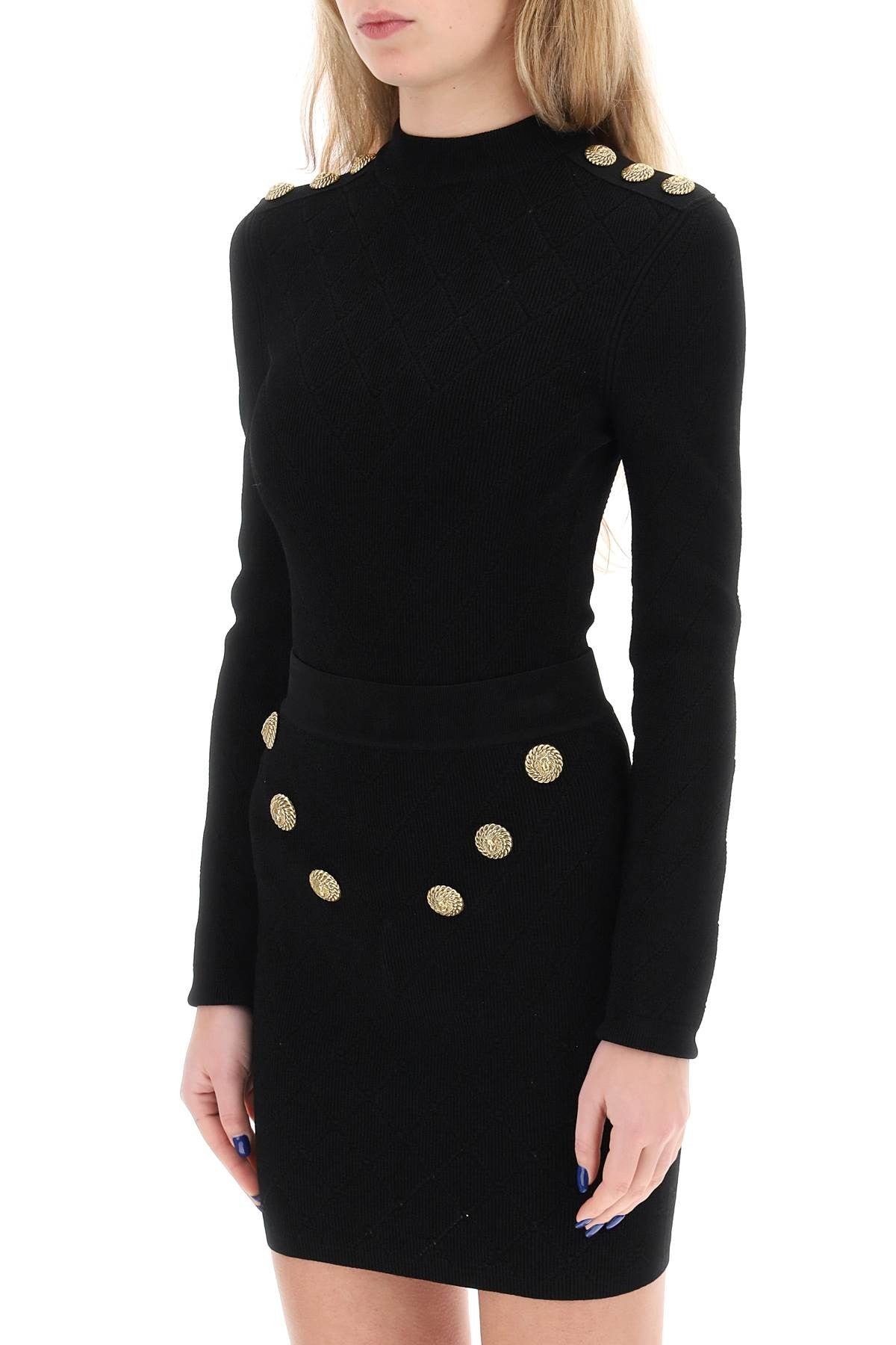 Knitted Bodysuit With Embossed Buttons