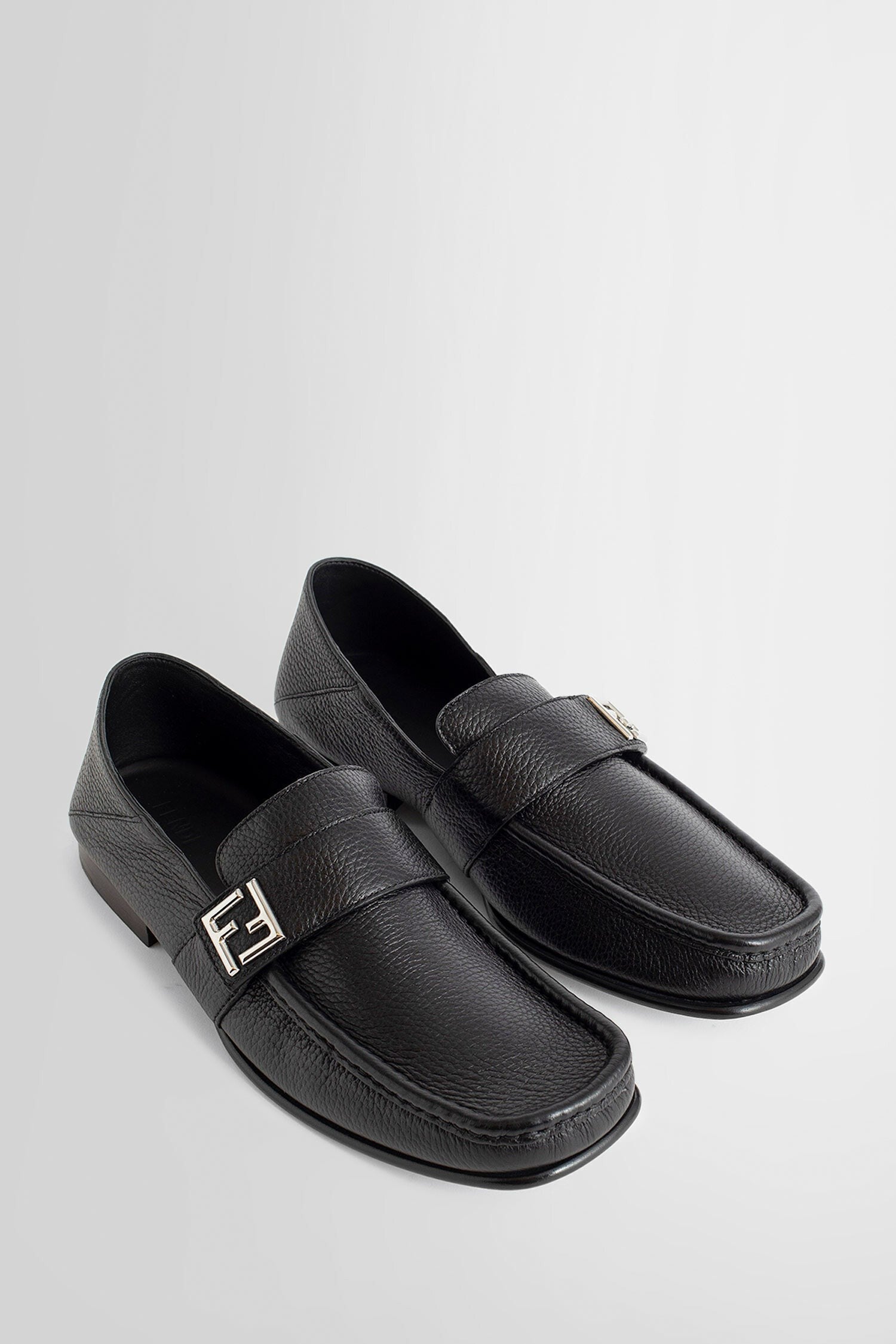 leather ff loafers