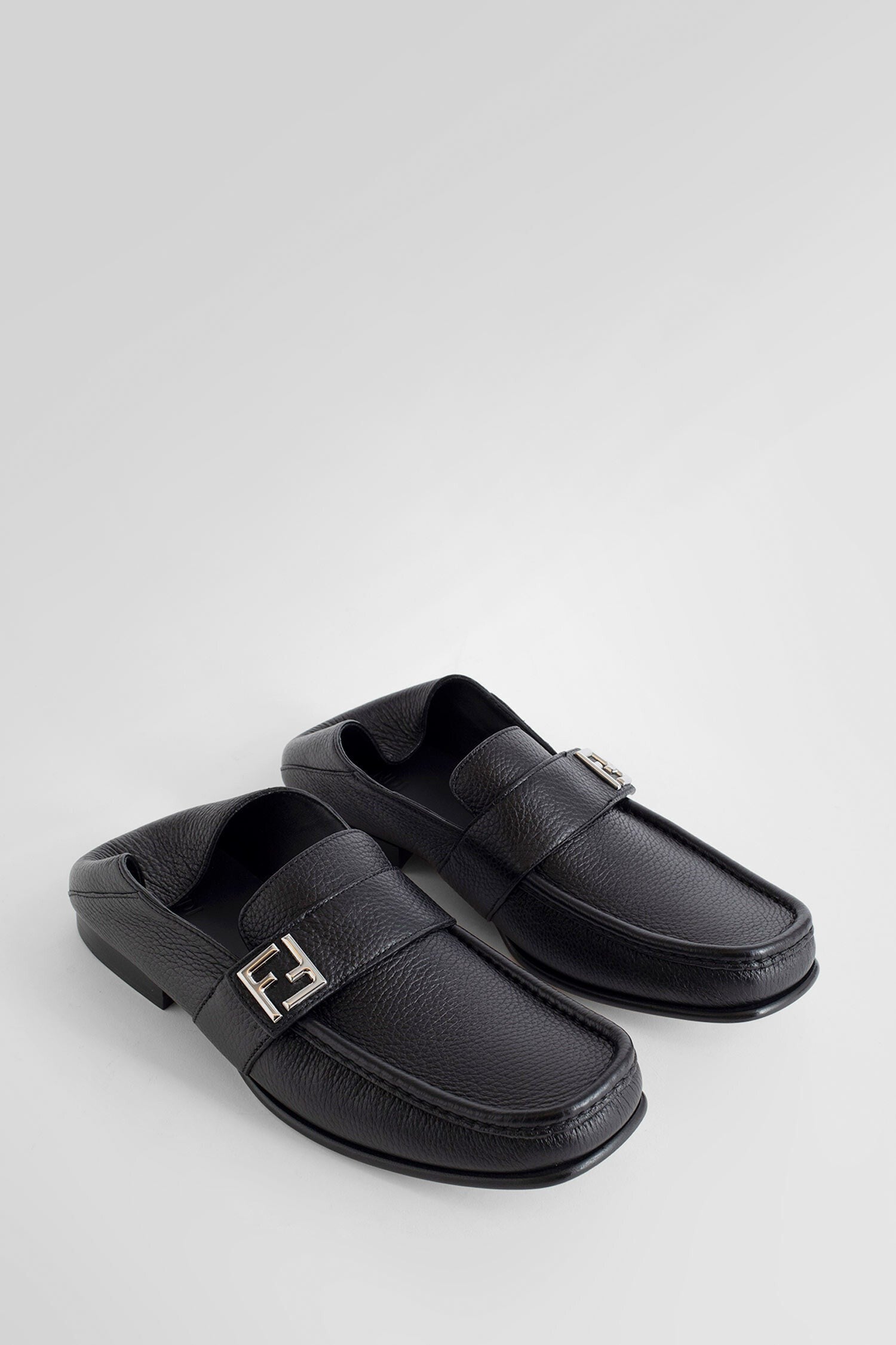 leather ff loafers