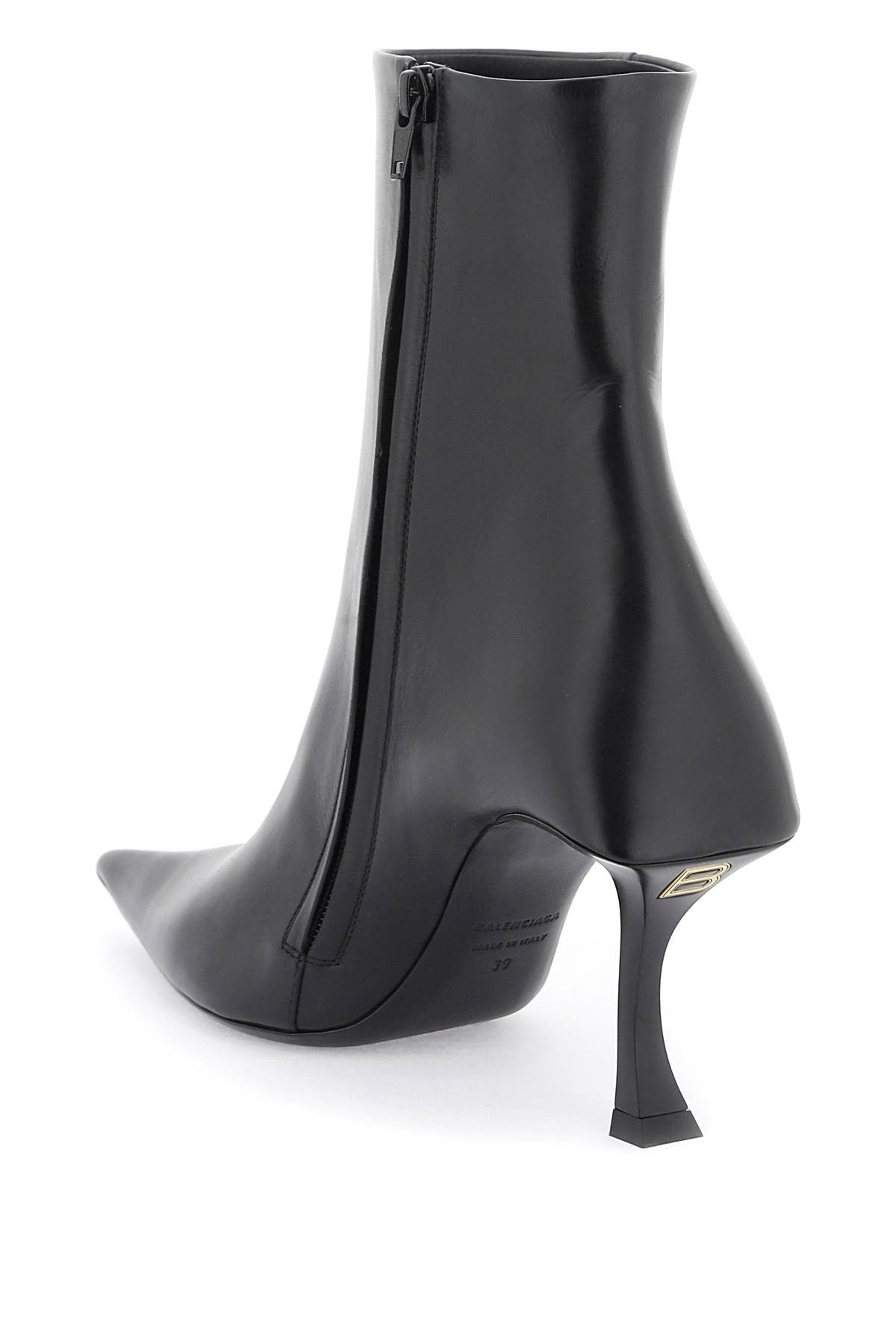 leather hourglass ankle boots