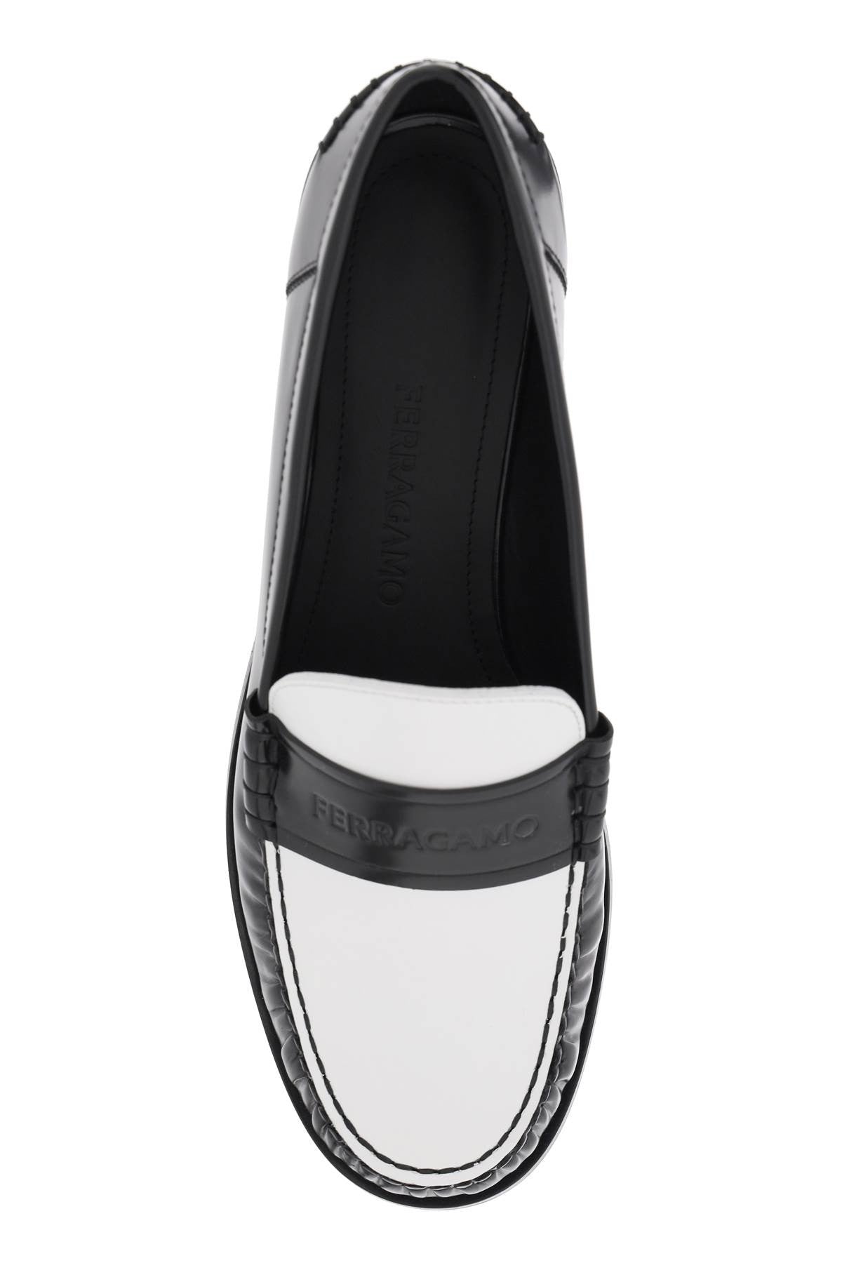 Leather Loafers With Embossed Logo