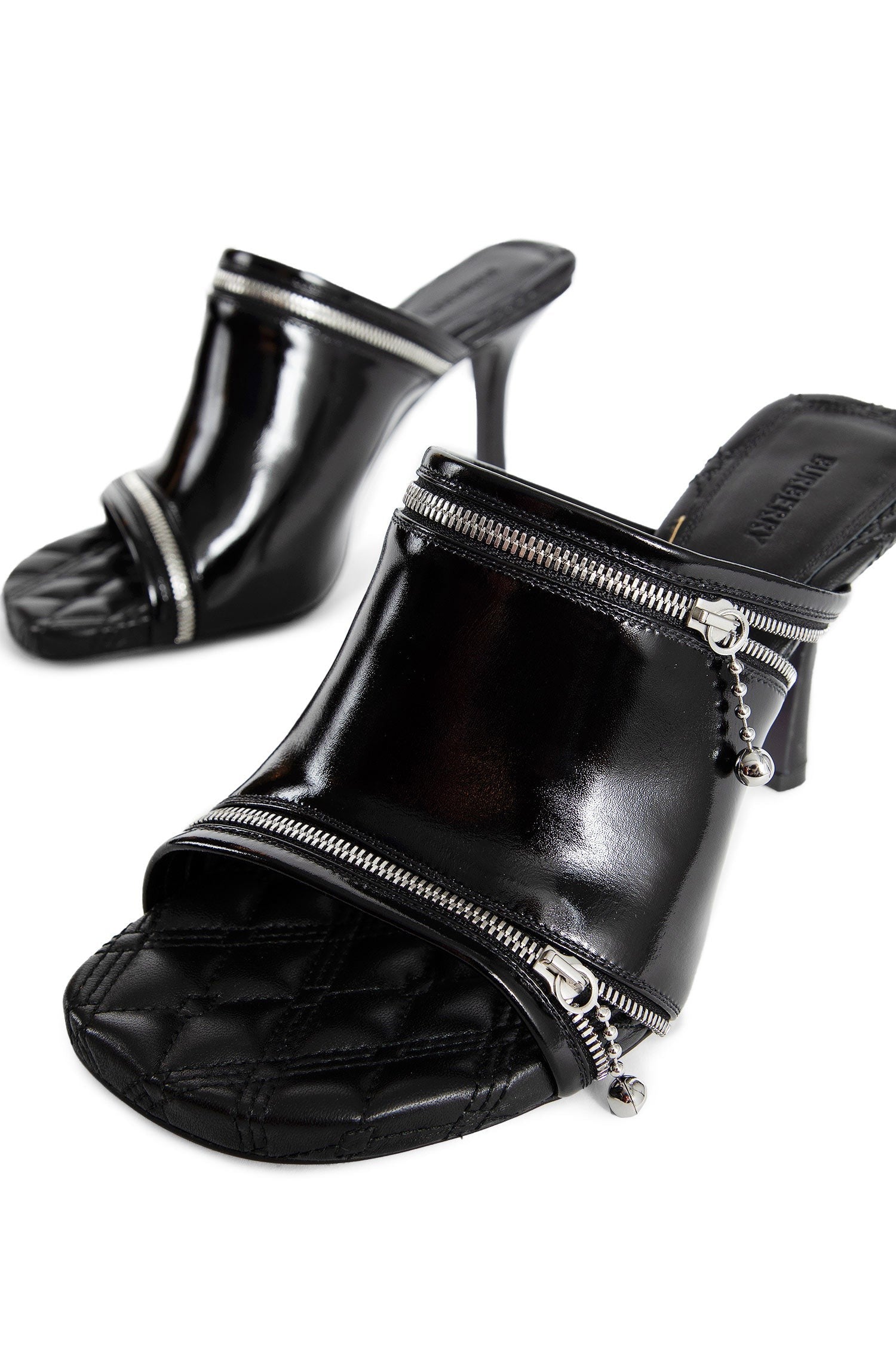 Leather Peep 85 Mules