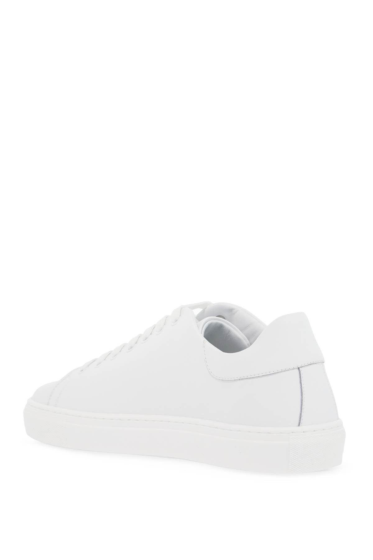 leather sneakers with logo print