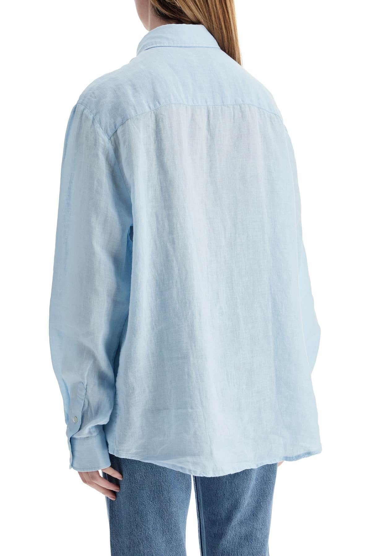 light blue linen shirt wide fit