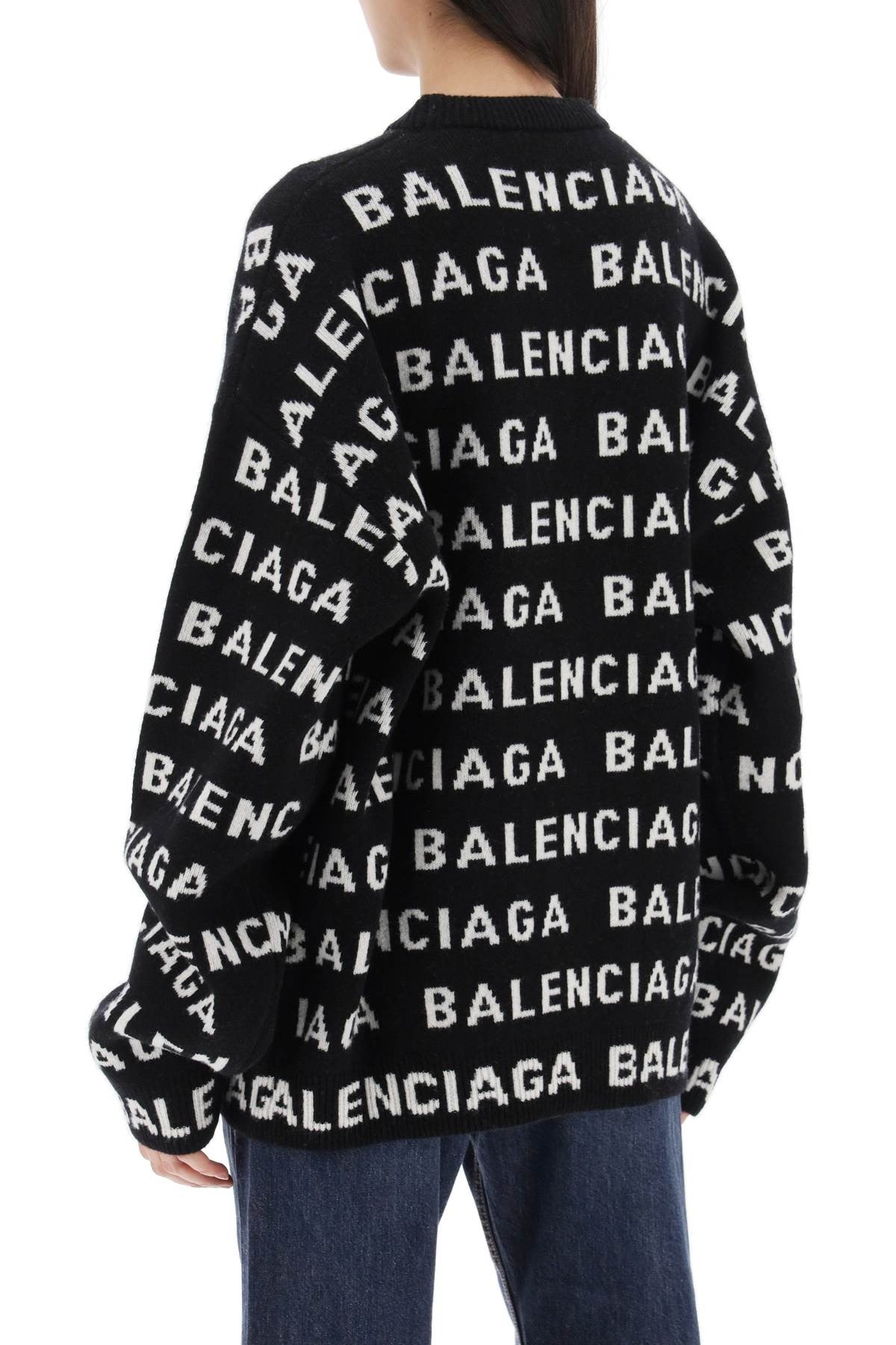 "logo all over print pullover