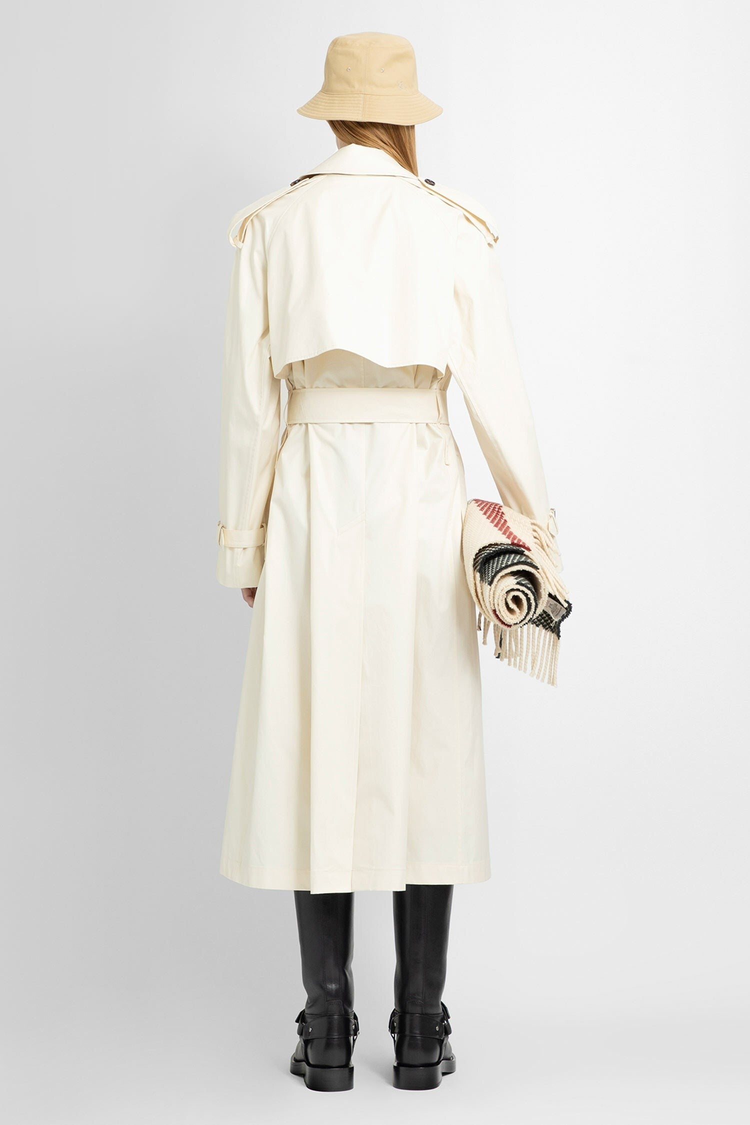 Long Gabardine Trench Coat