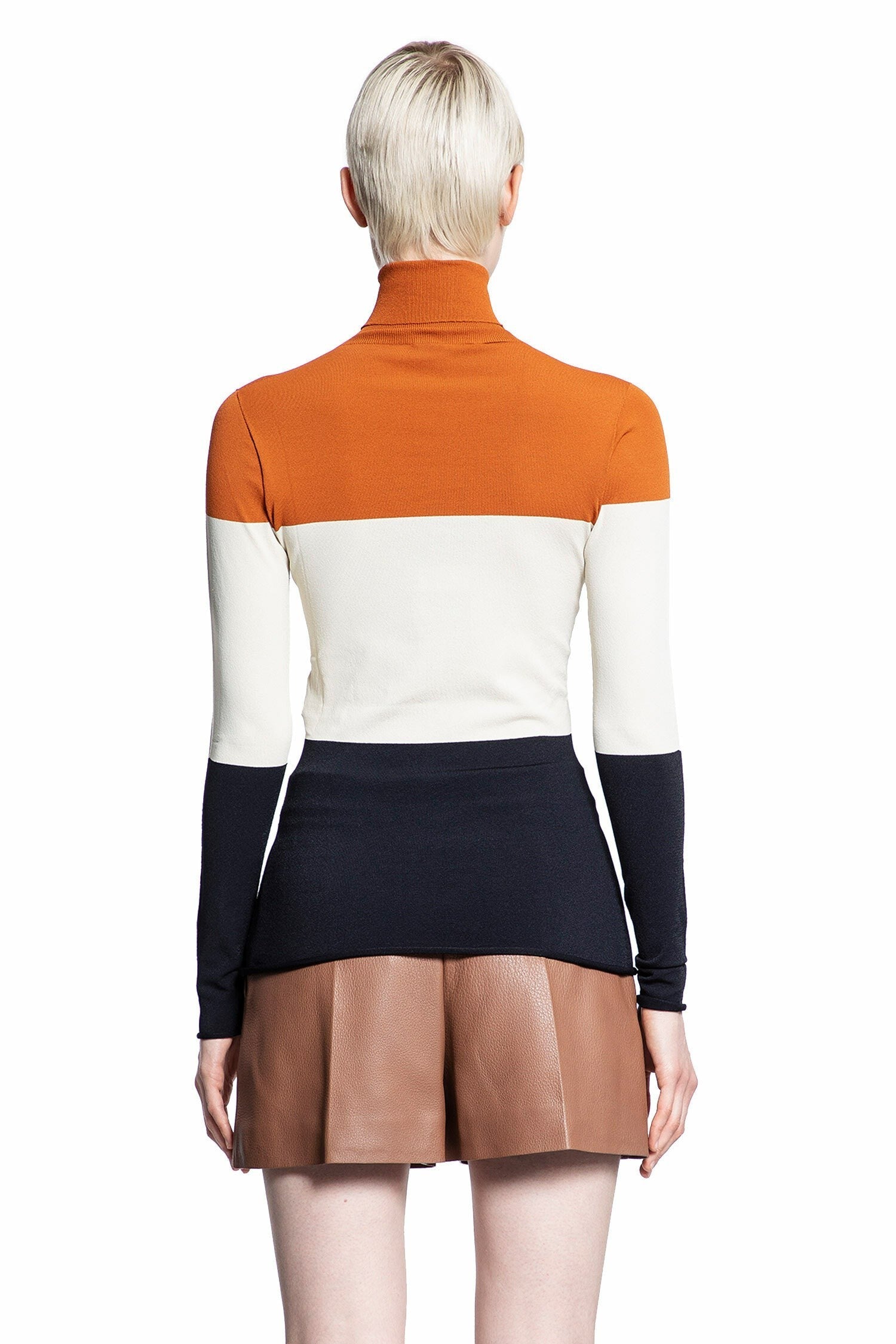 Lycra Turtleneck Colour-Block Jumper