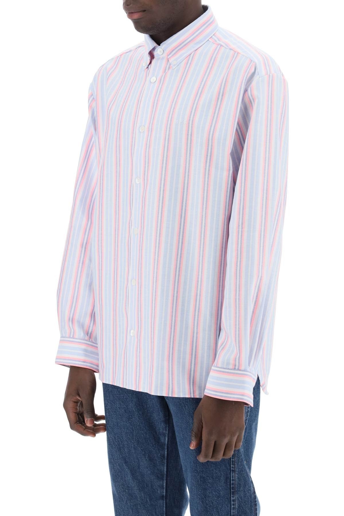 mathias striped oxford shirt