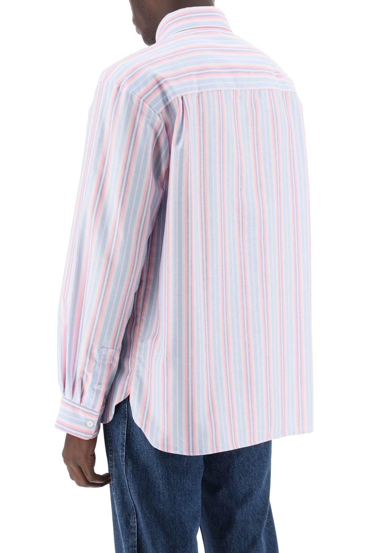 mathias striped oxford shirt