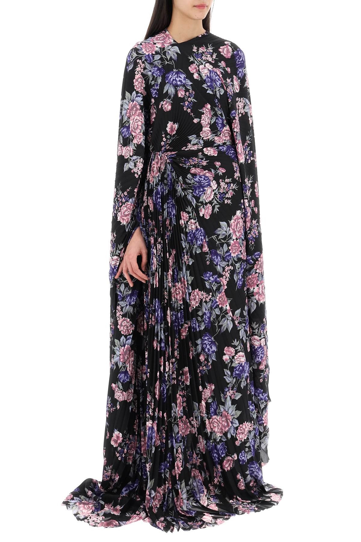 Maxi Pleated Dress With Circular Structure