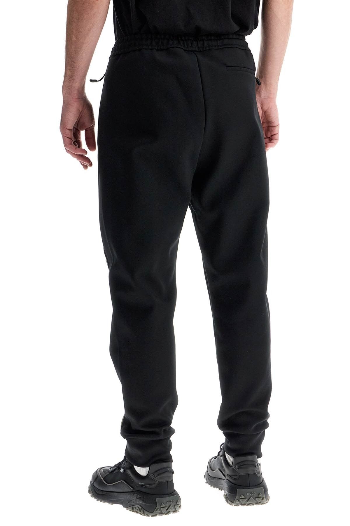 men's high-waisted slim fit black pants with piping