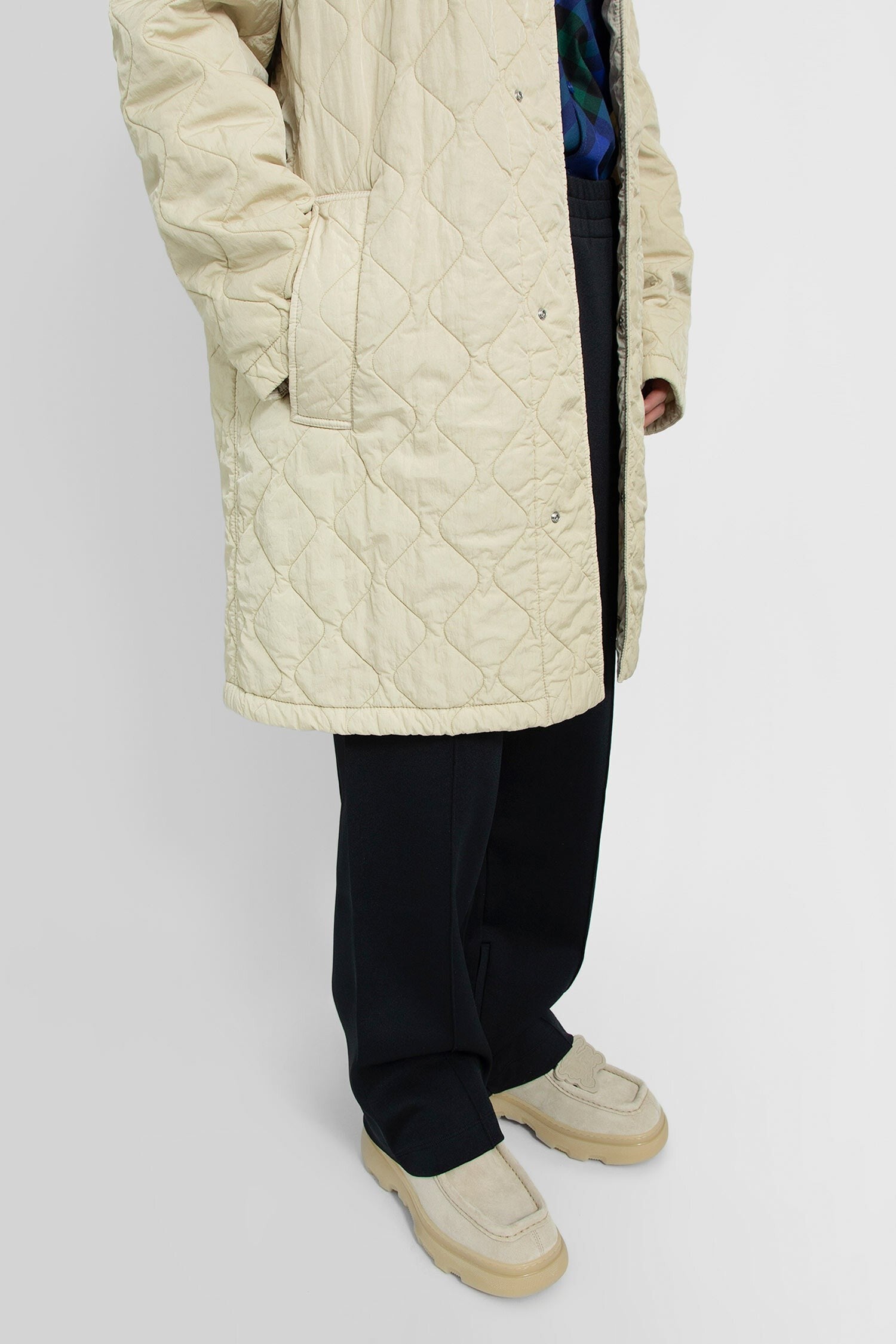 Mid-Length Quilted Nylon Car Coat