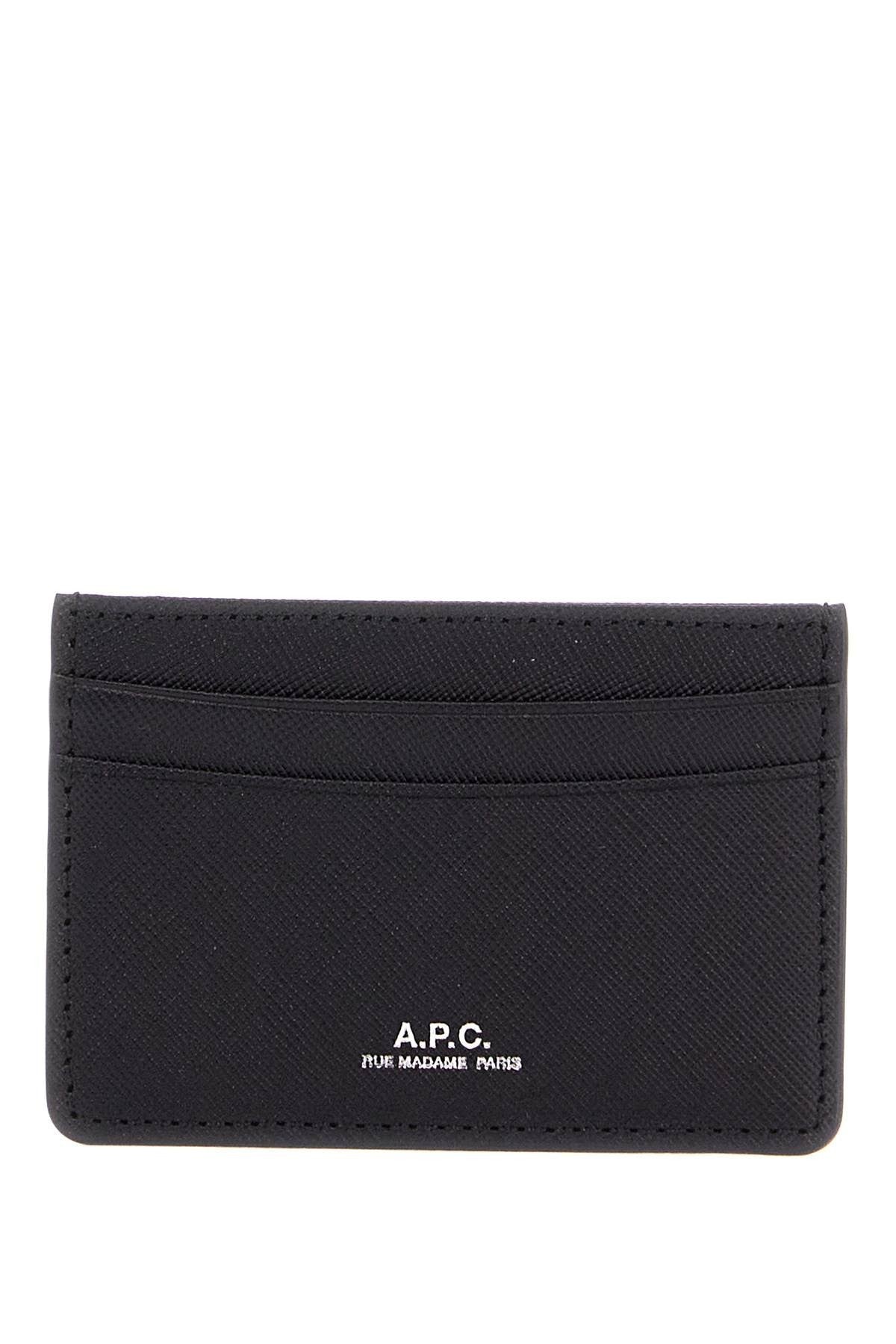 minimalist black calfskin credit card holder