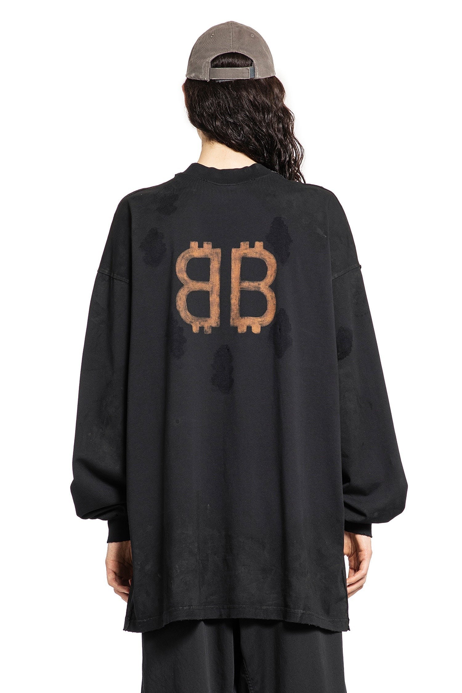 Paris Moon Double Front Oversize Long Sleeve T-Shirt In Vintage Jersey
