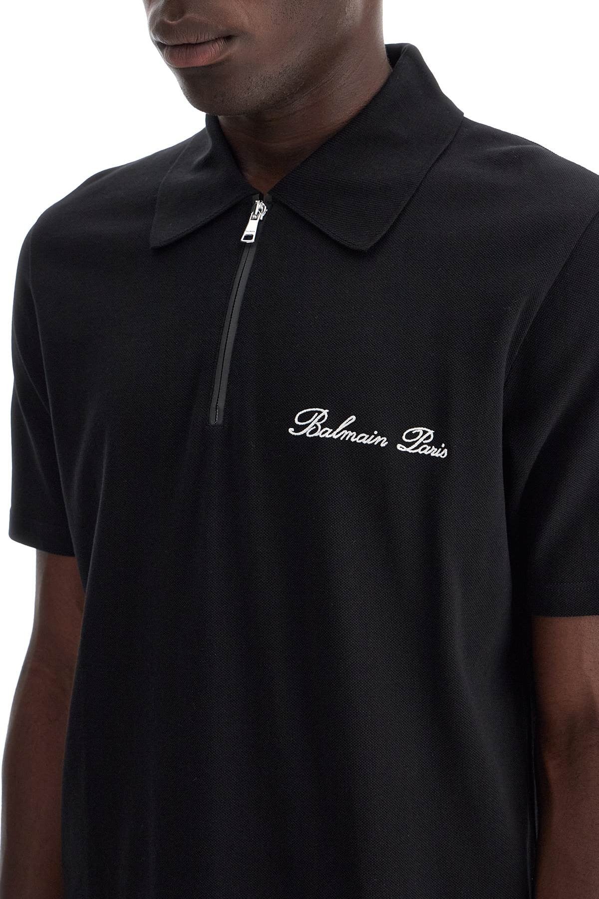 polo shirt with embroidered logo letter