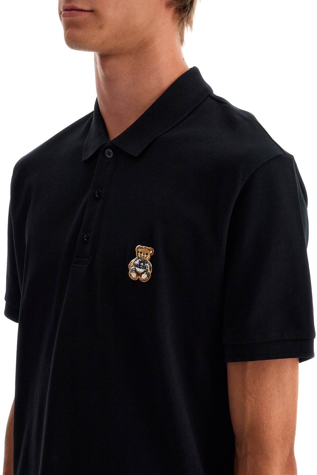 polo shirt with teddy bear application