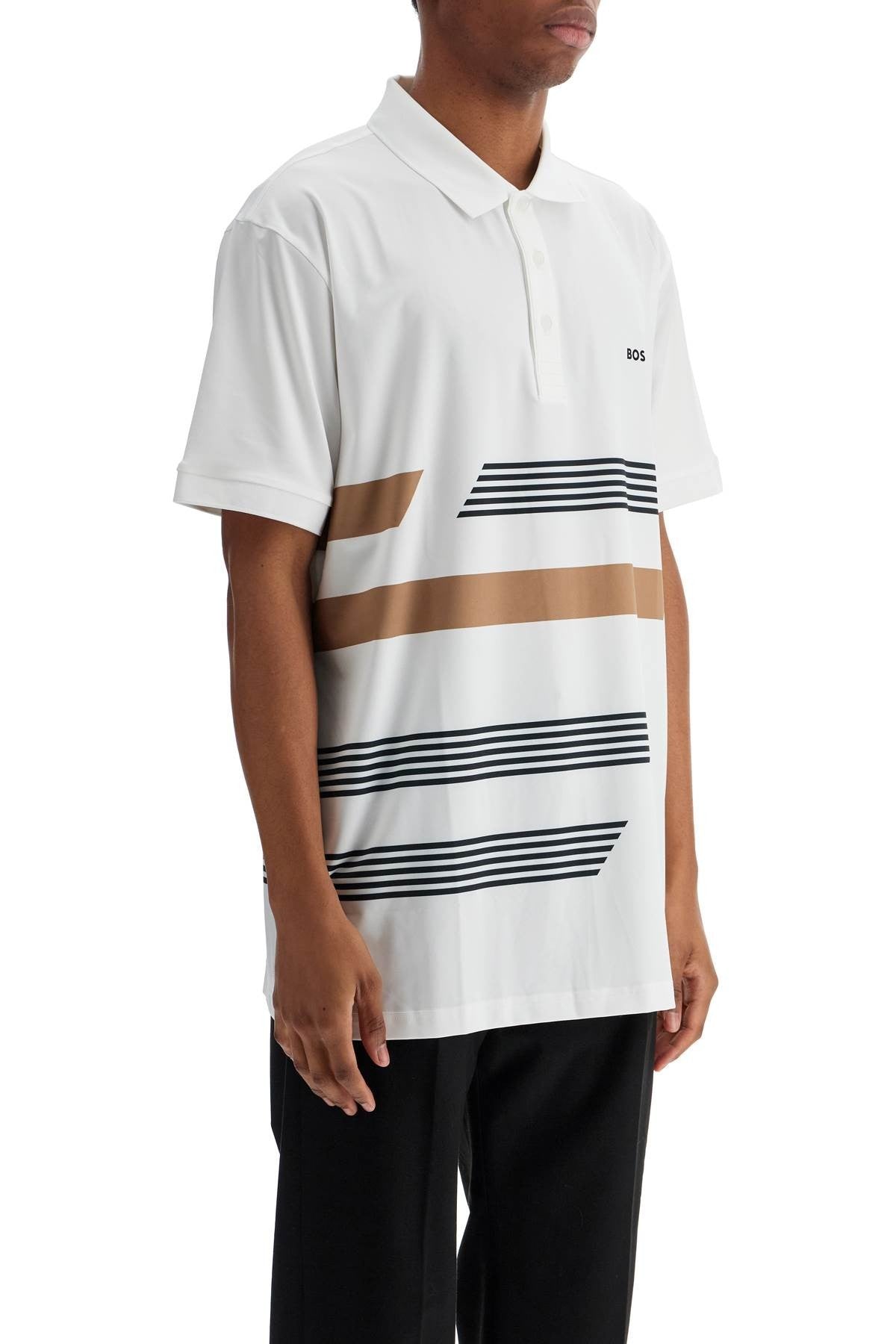 printed stretch jersey polo shirt